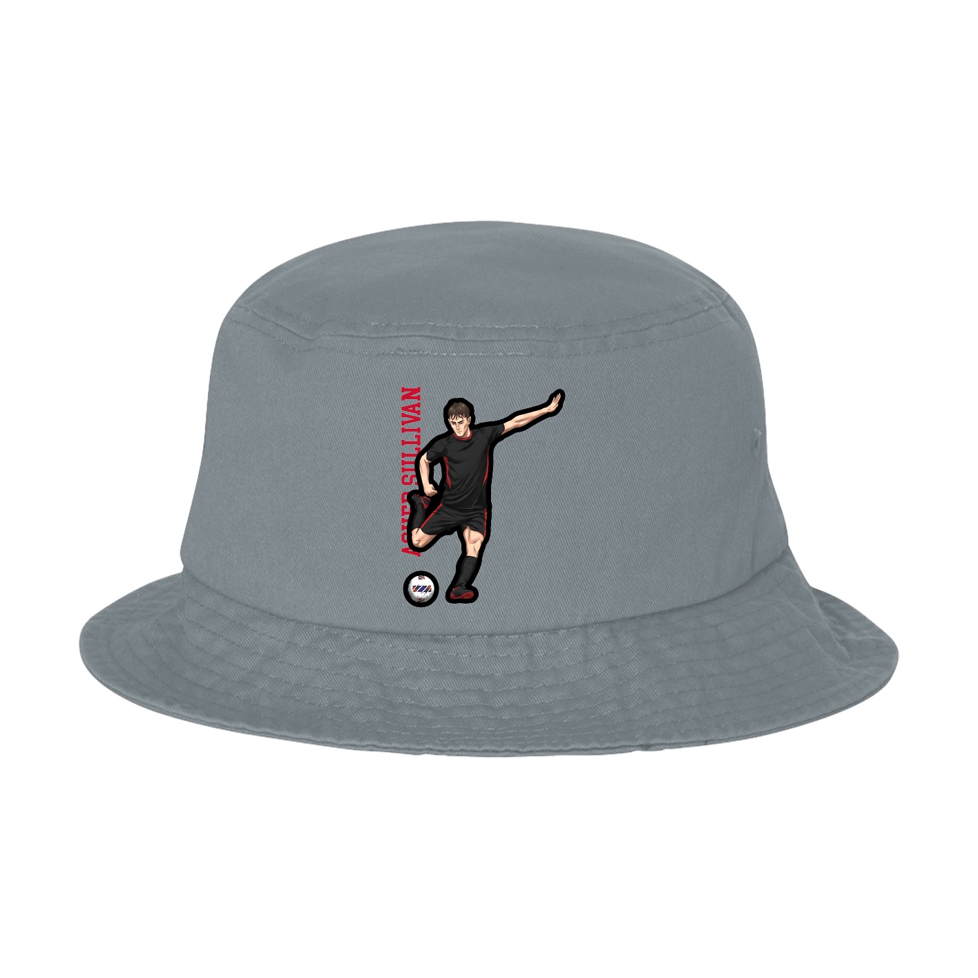 Bucket Cap — Name Vertical in Grey