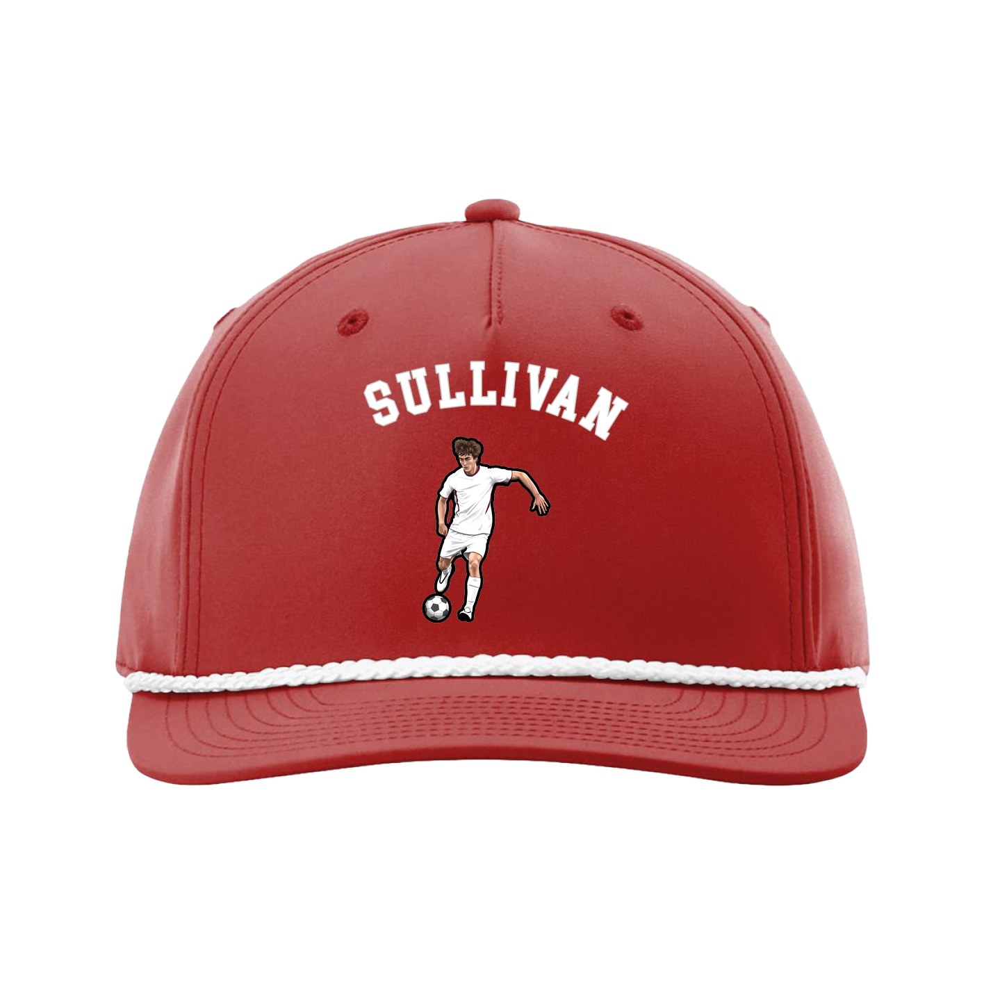 Five-Panel Classic Rope Cap — Shirsey Arch in Red