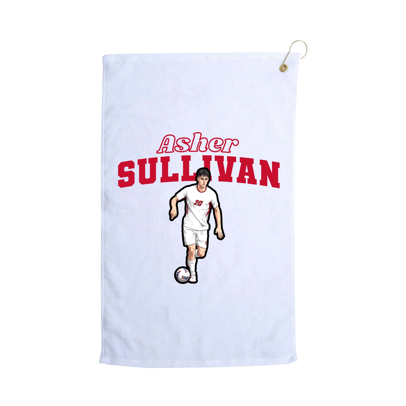 Golf Towel — Name Arch in White