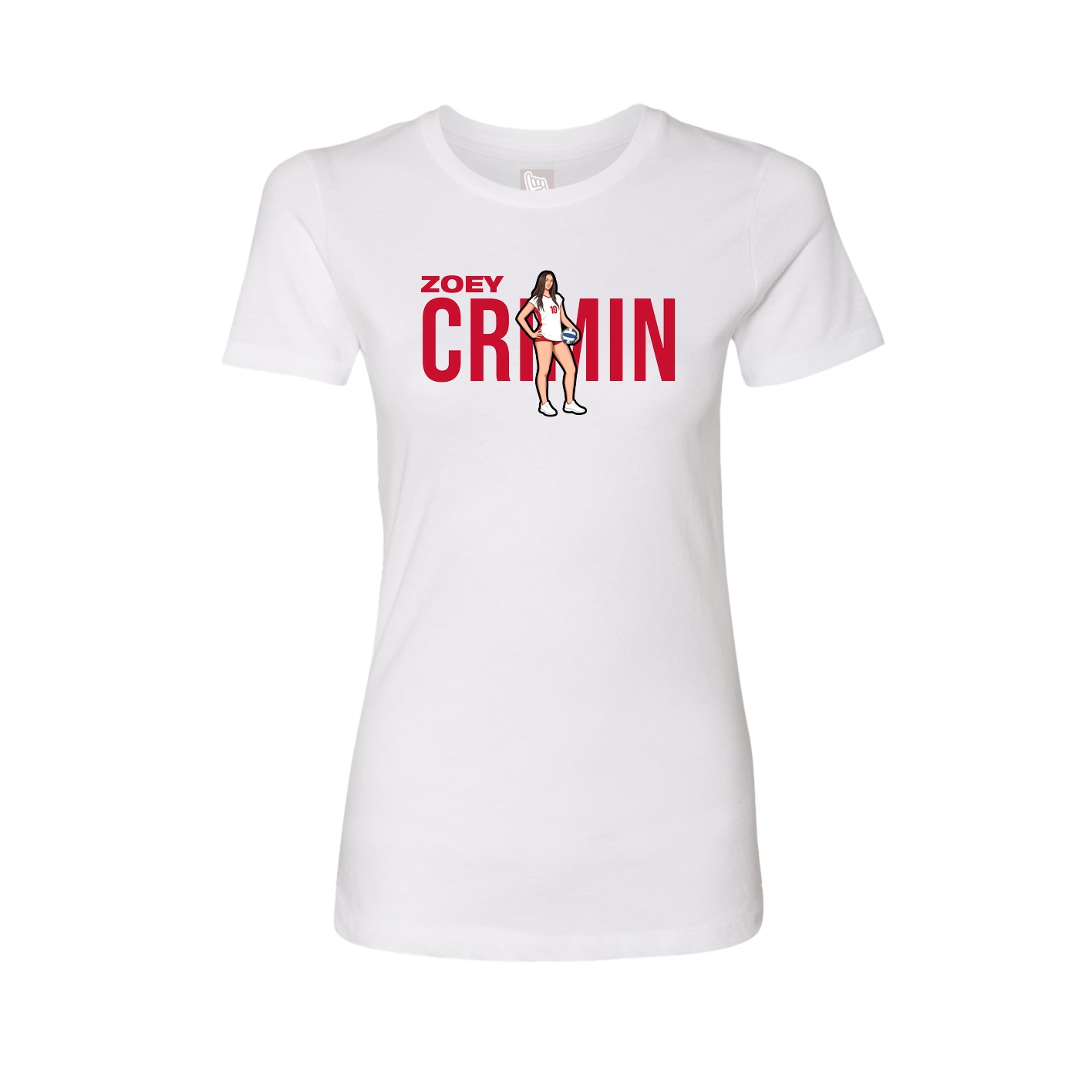 Fitted Women's Tee — Player Name in White