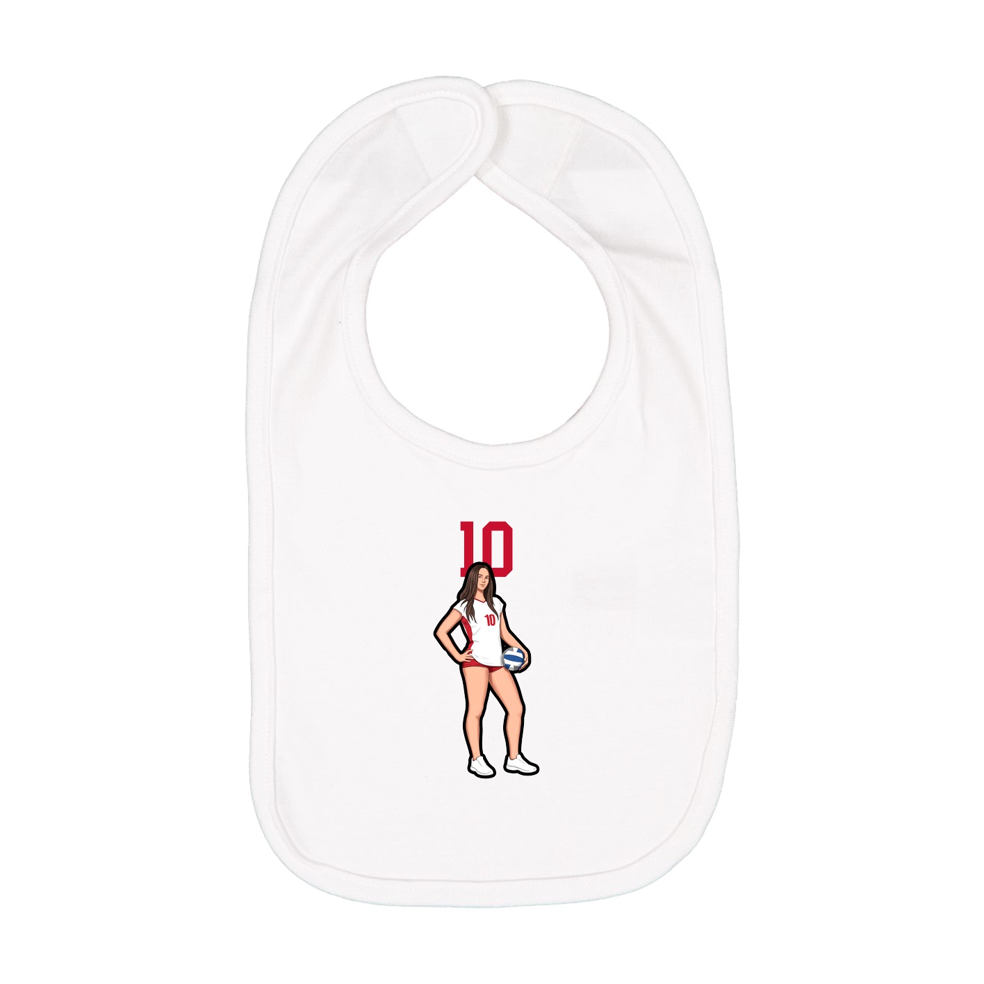 Infant Bib — Number Top in White