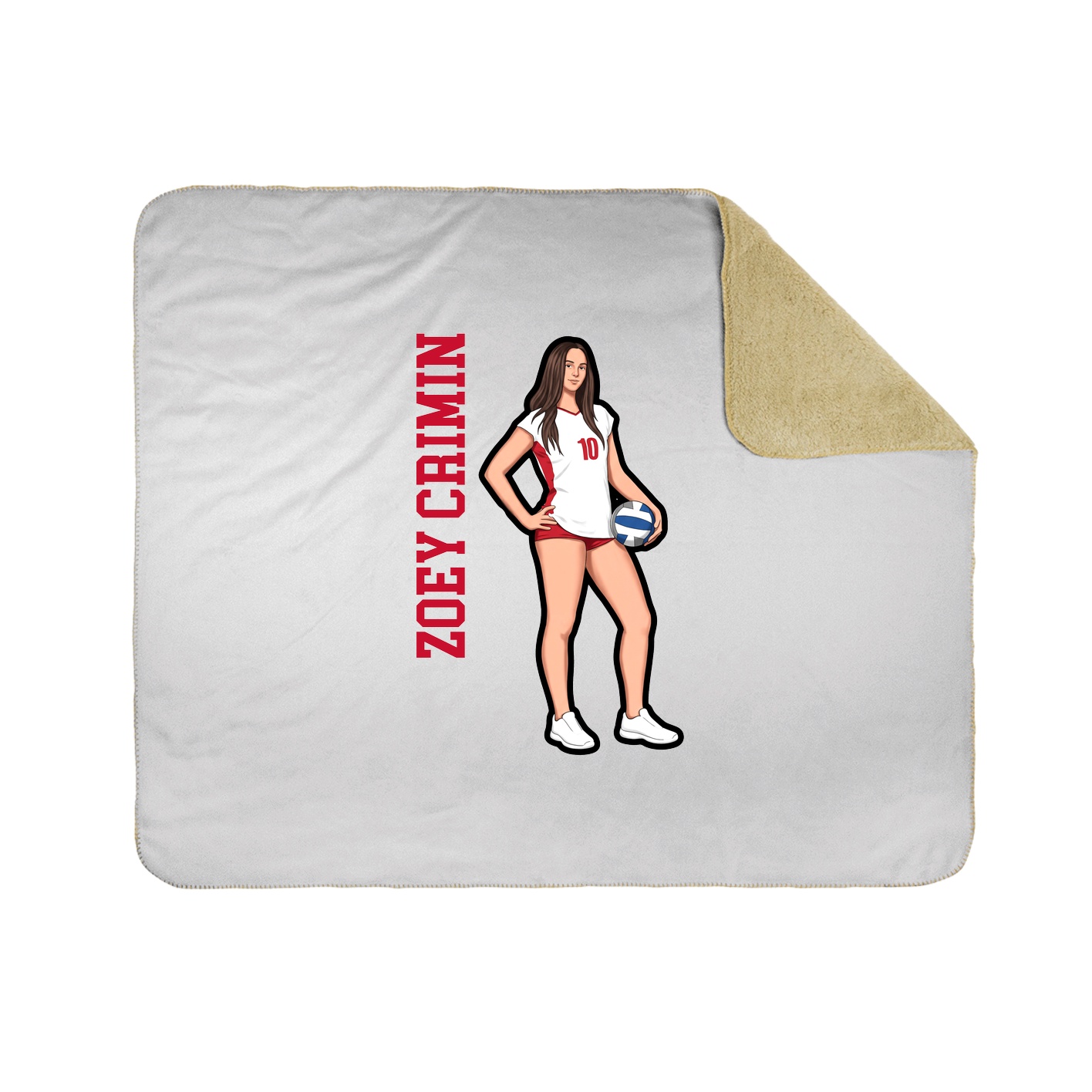 Throw Blanket — Name Vertical in White