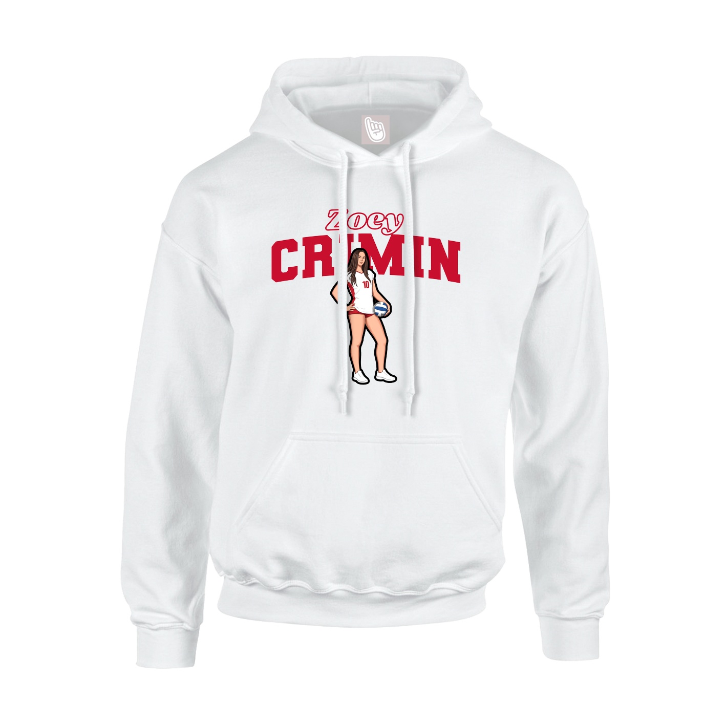 Hoodie — Name Arch in White