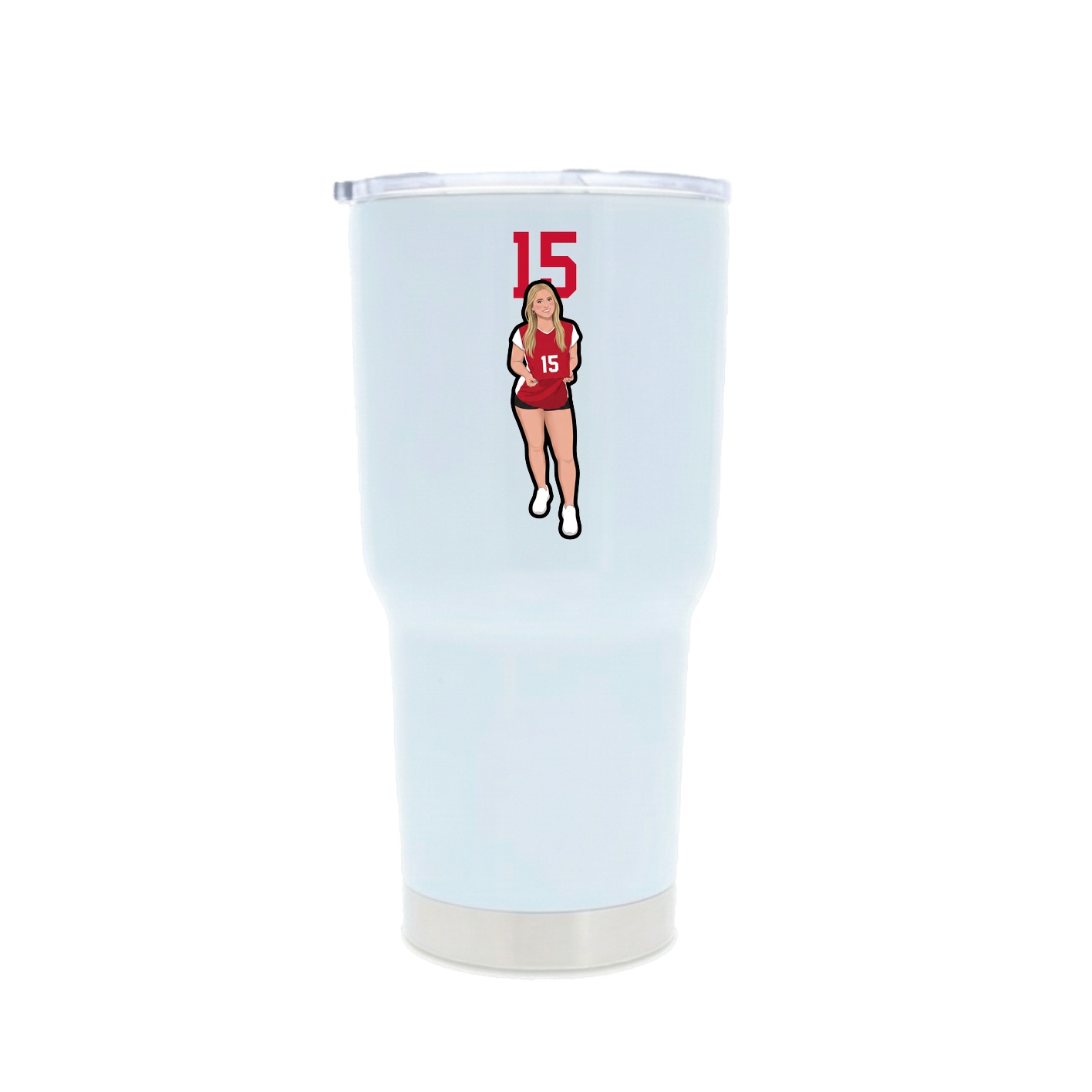 30oz Stainless Steel Tumbler — Number Top in White