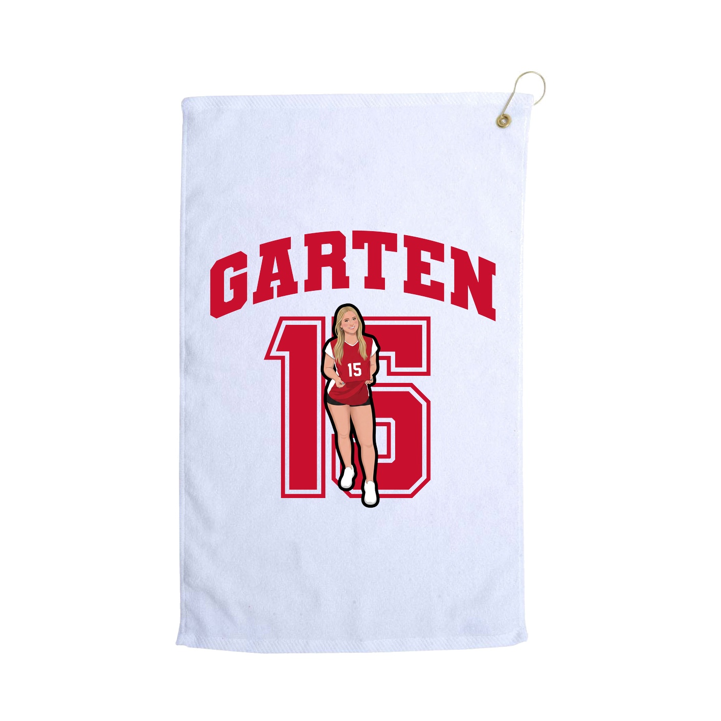 Golf Towel — Number in White