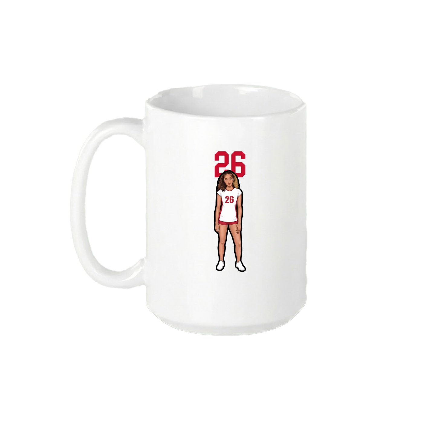 15oz Coffee Mug — Number Top in White
