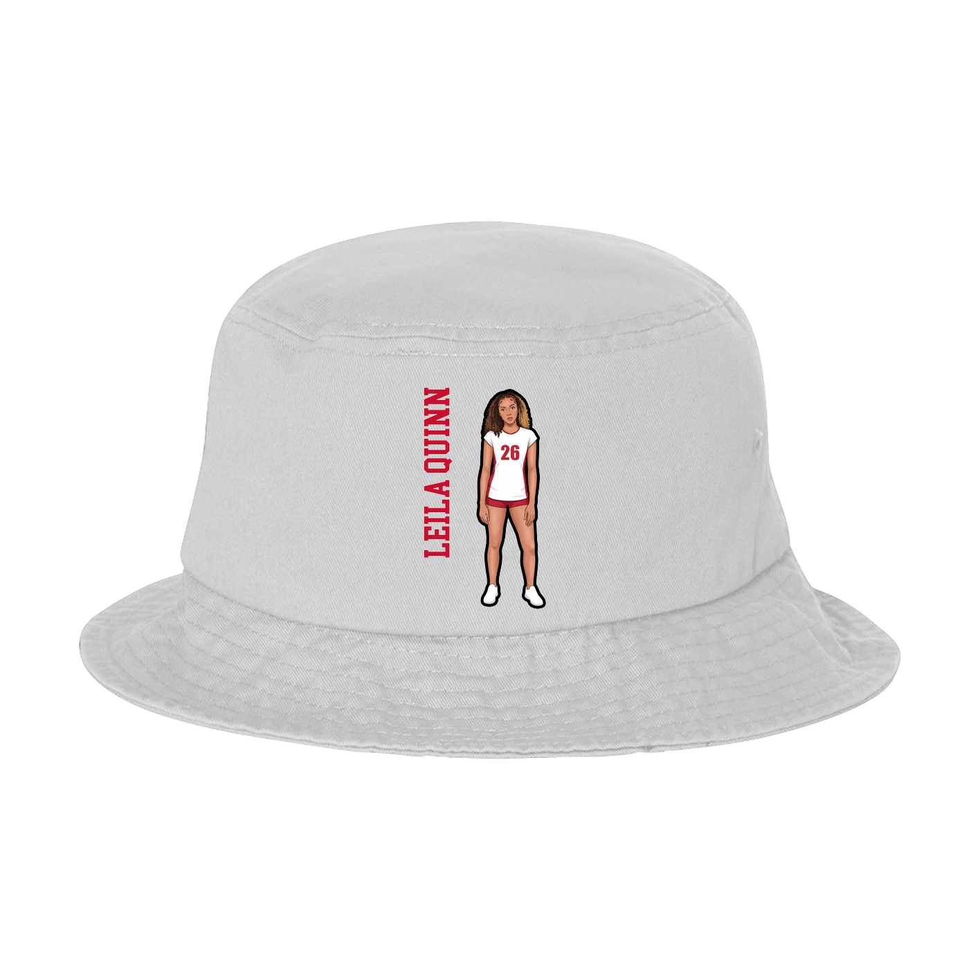 Bucket Cap — Name Vertical in White