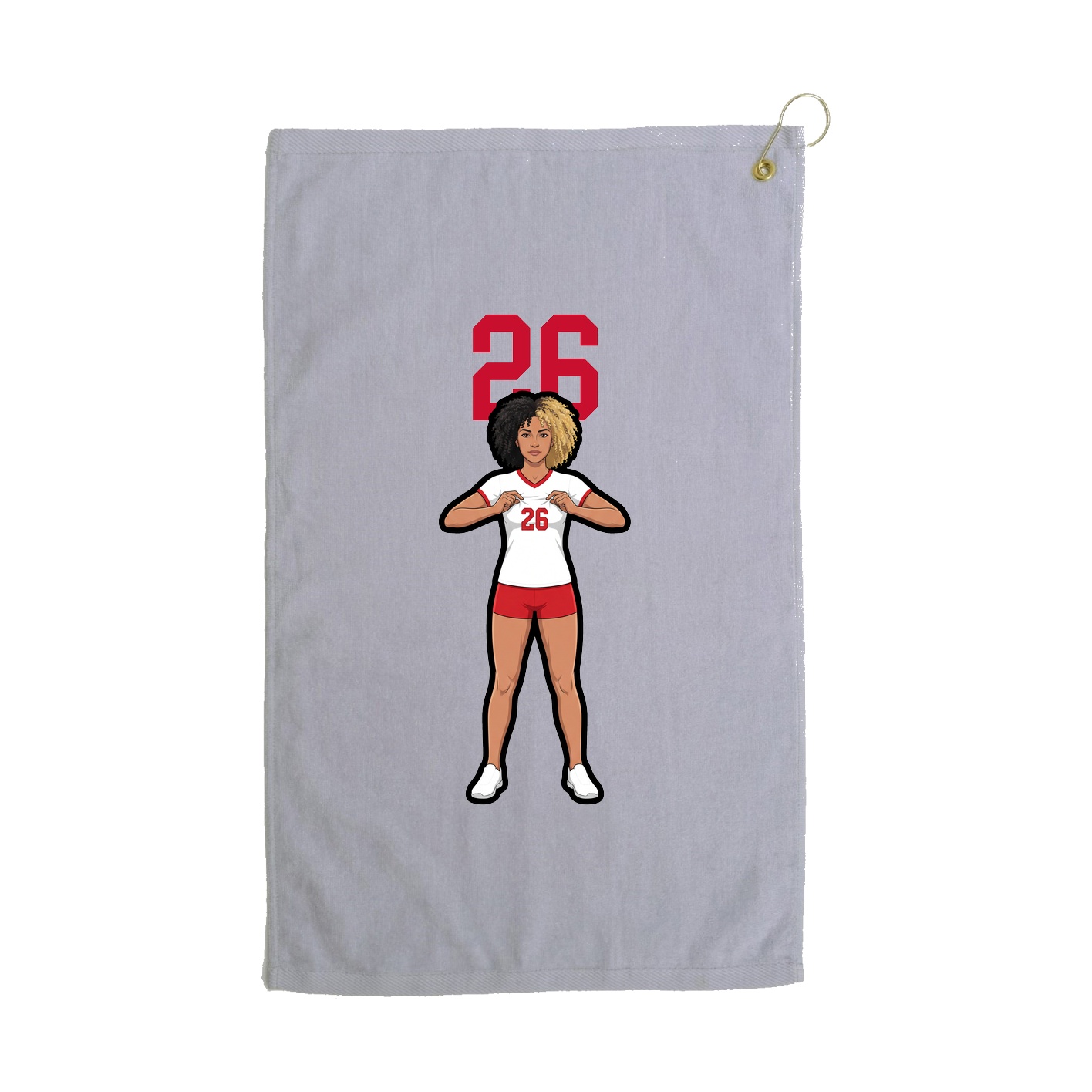 Golf Towel — Number Top in Grey