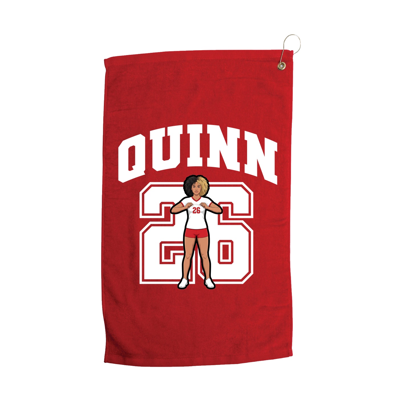 Golf Towel — Number in Red
