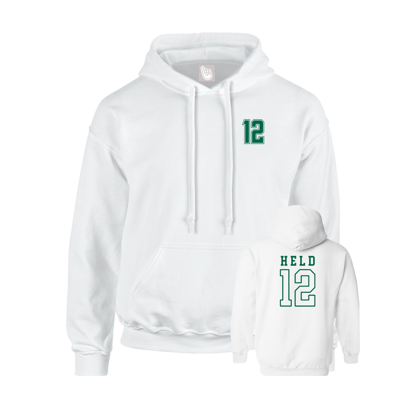Hoodie — Chest Back in White