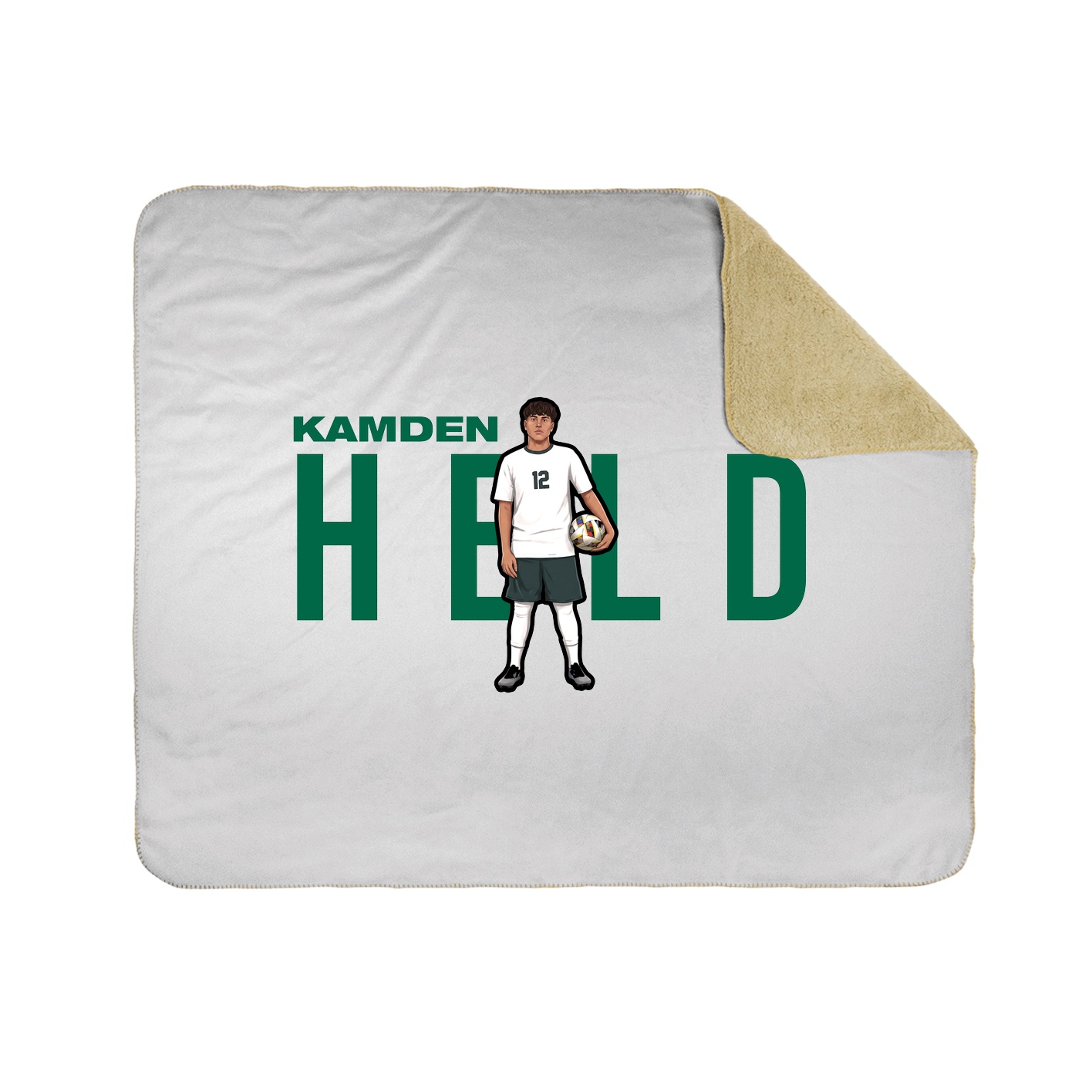 Throw Blanket — Player Name in White