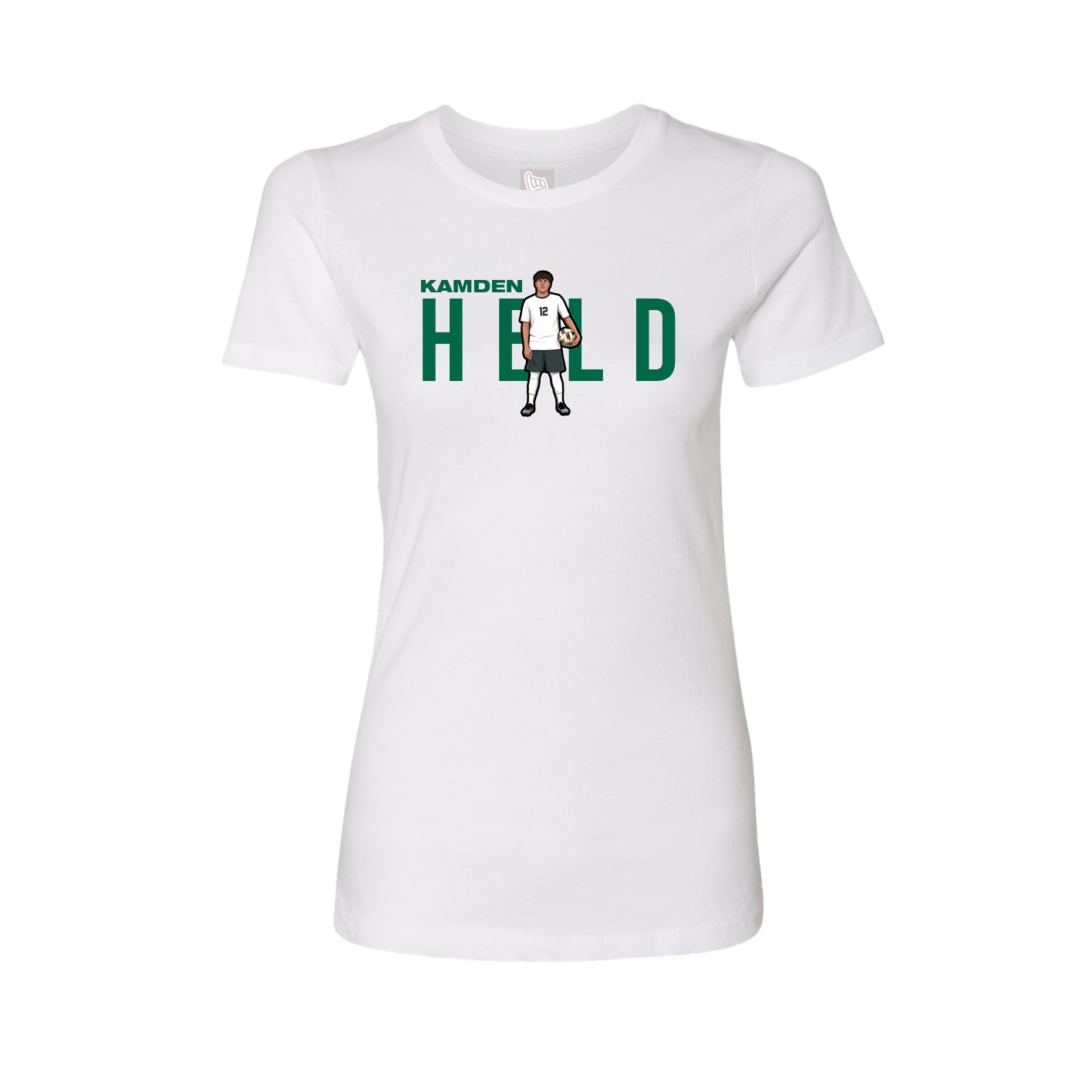 Fitted Women's Tee — Player Name in White