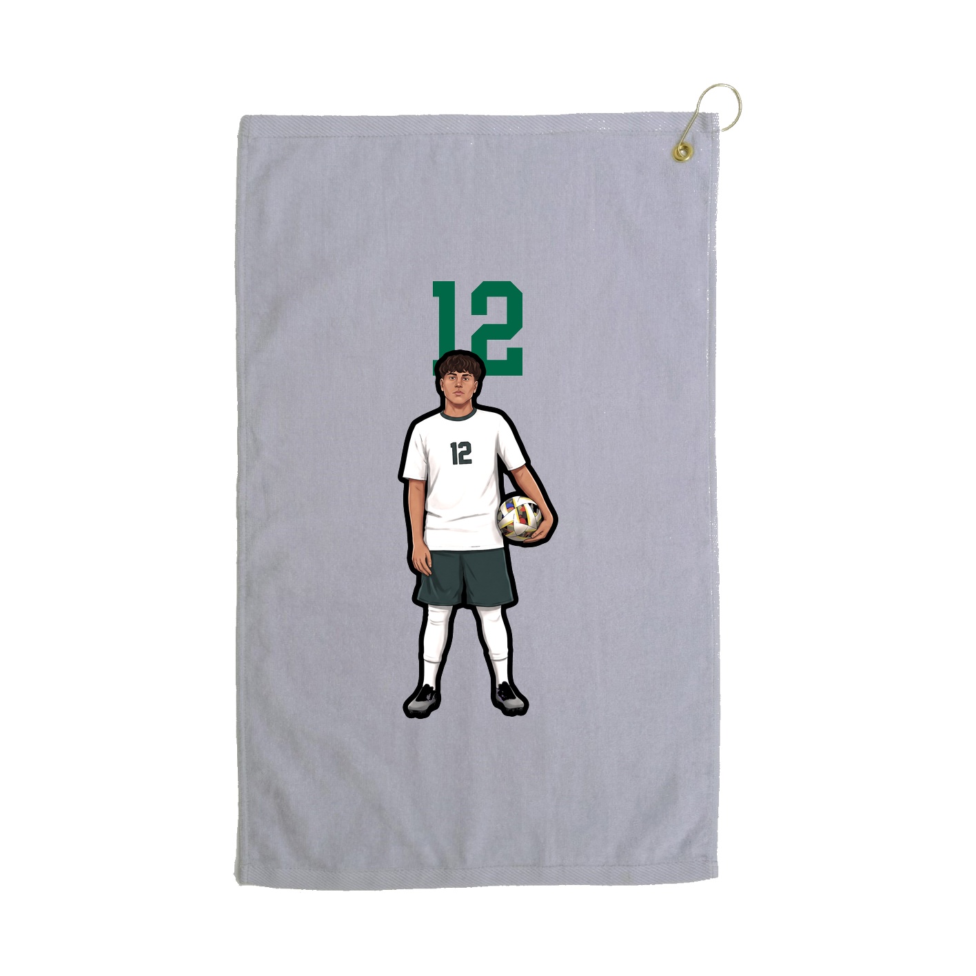 Golf Towel — Number Top in Grey