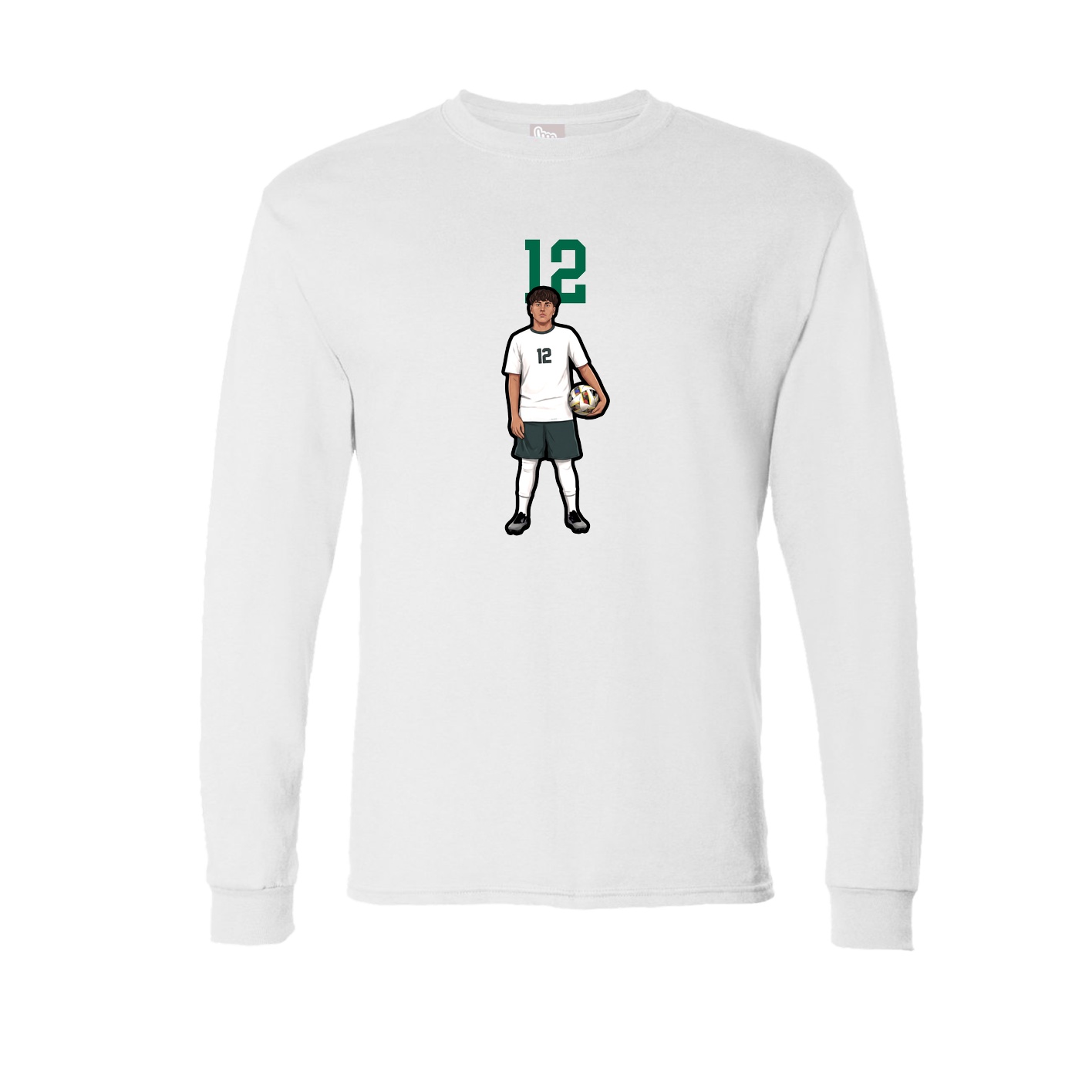 Long Sleeve Tee — Number Top in White