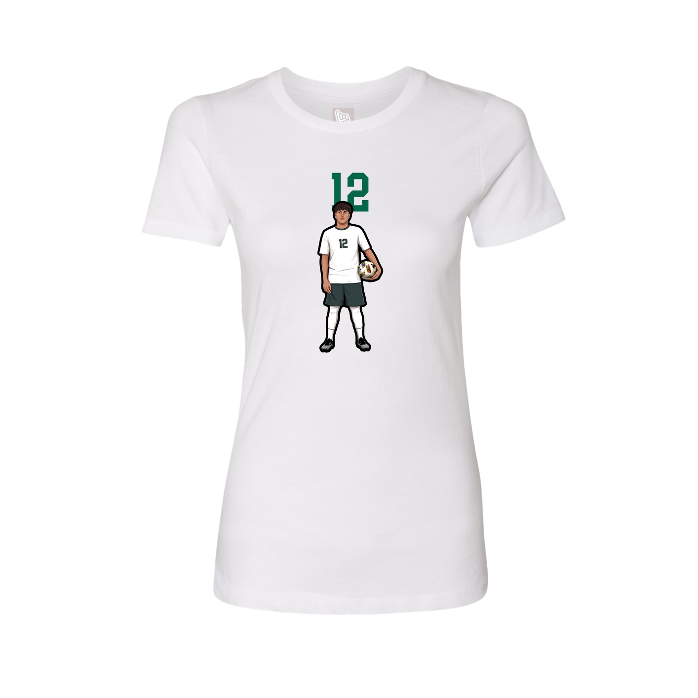 Fitted Women's Tee — Number Top in White