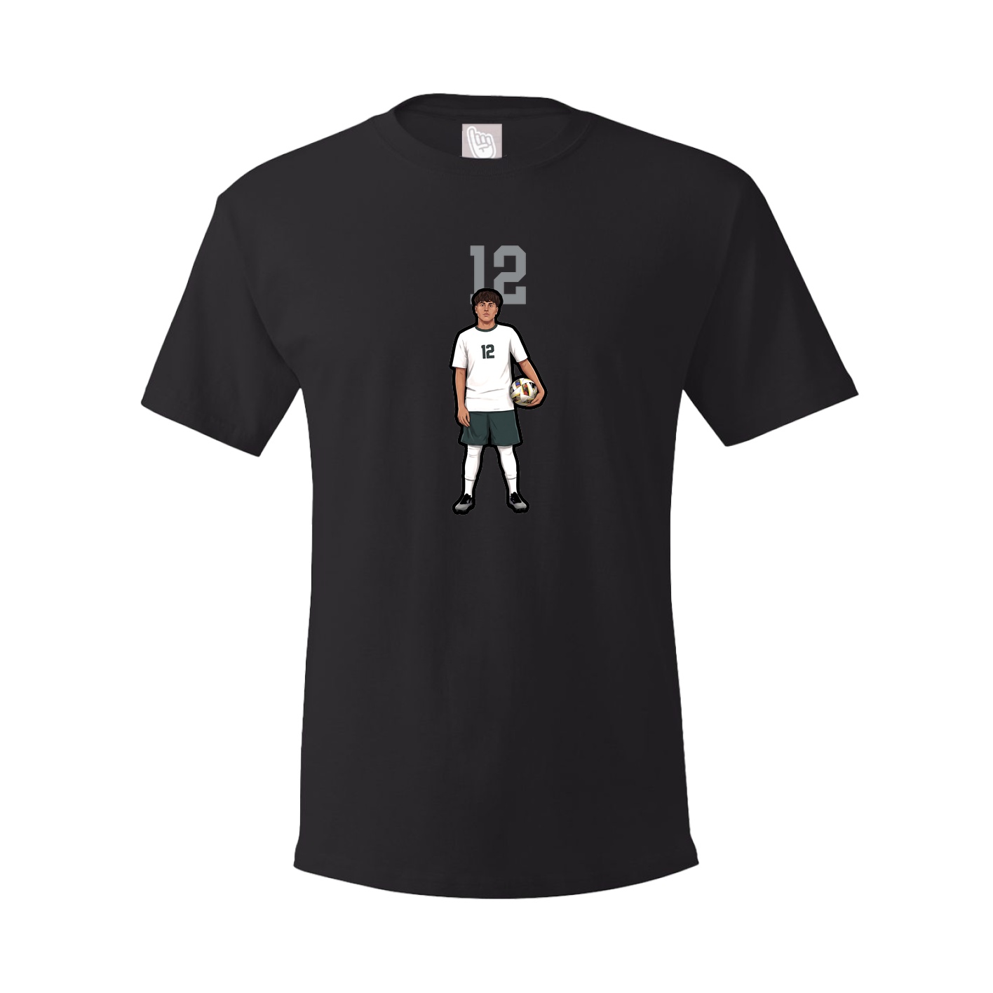 Youth Tee — Number Top in Black