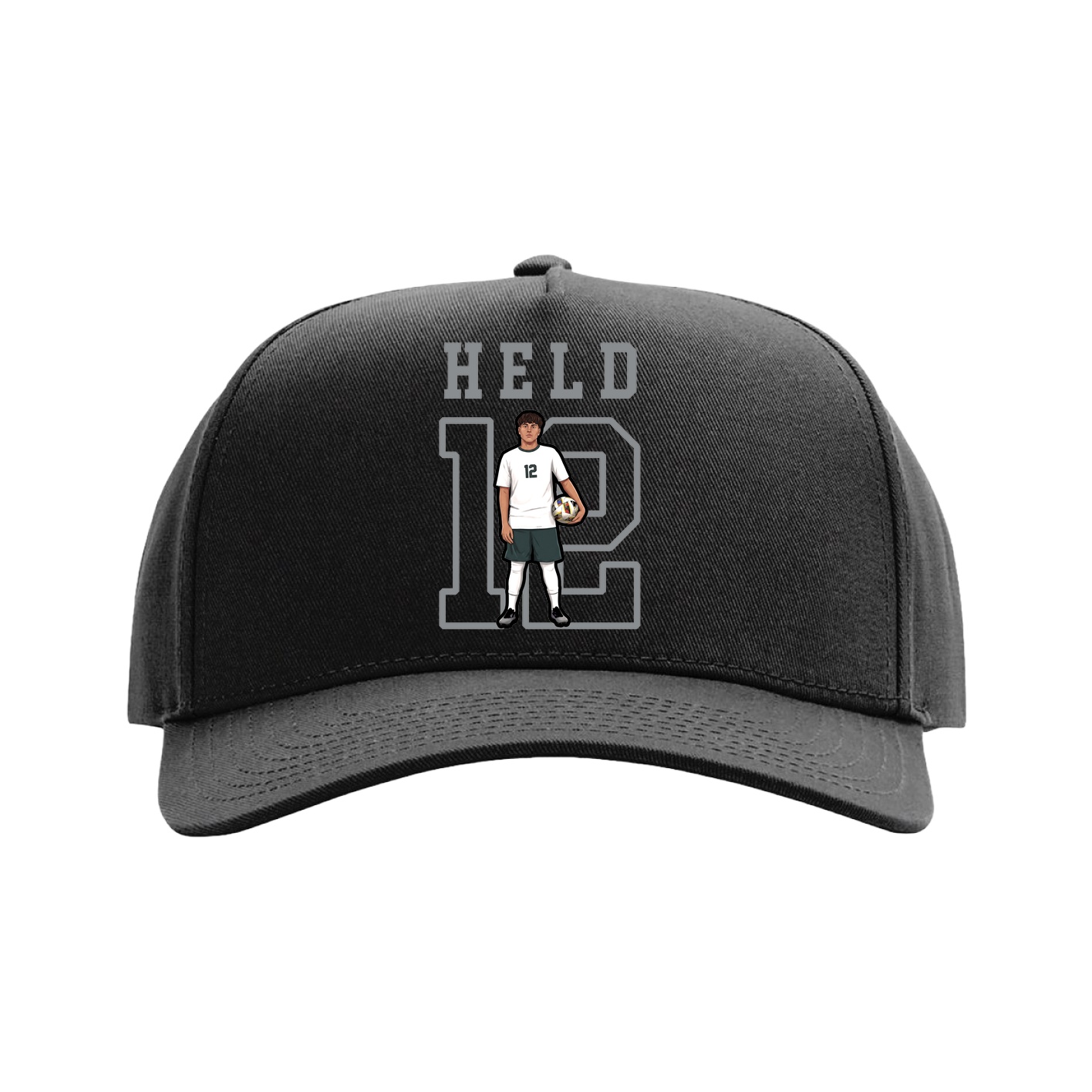 Full Fabric Five-Panel Champ Cap — Shirsey in Black