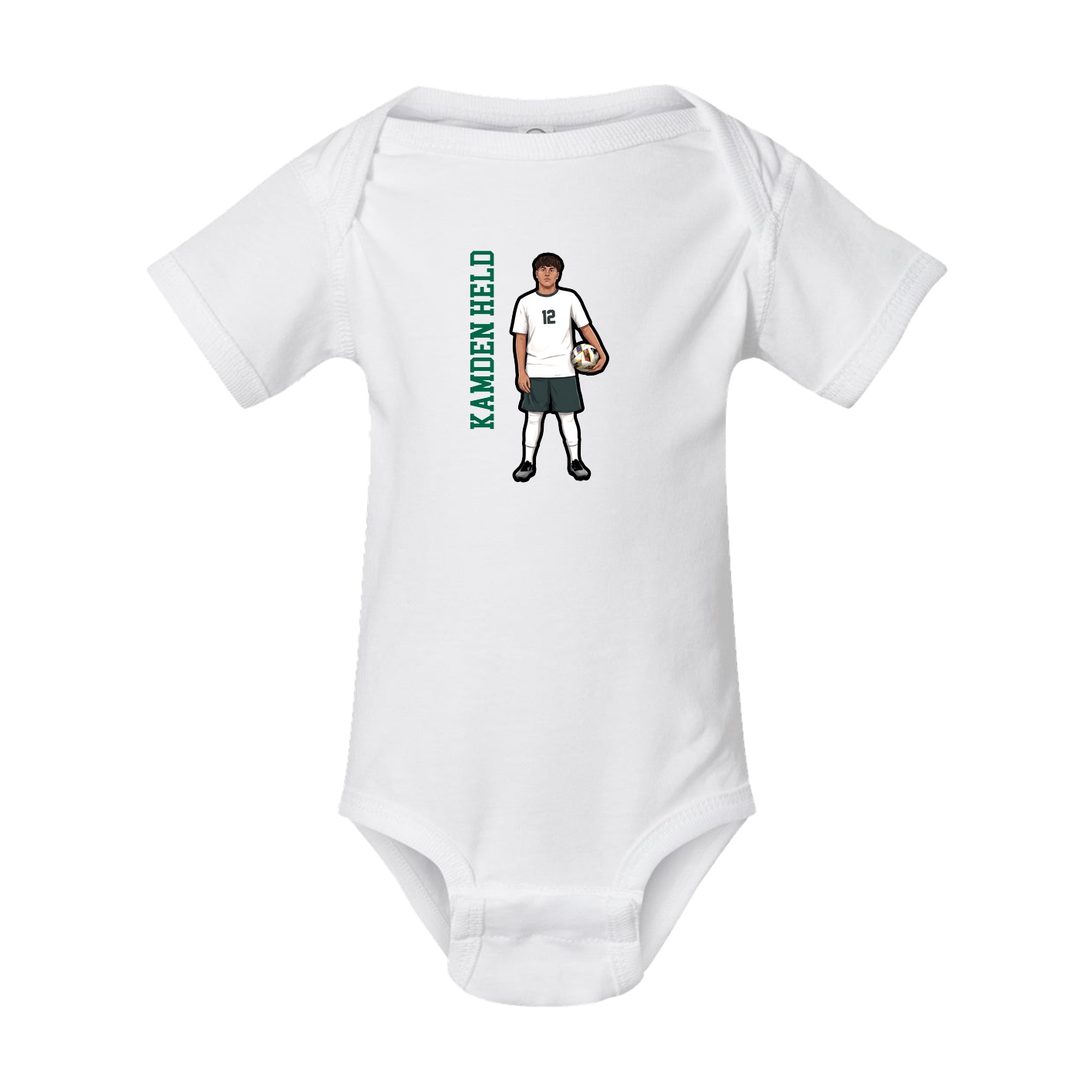 Baby Onesie — Name Vertical in White