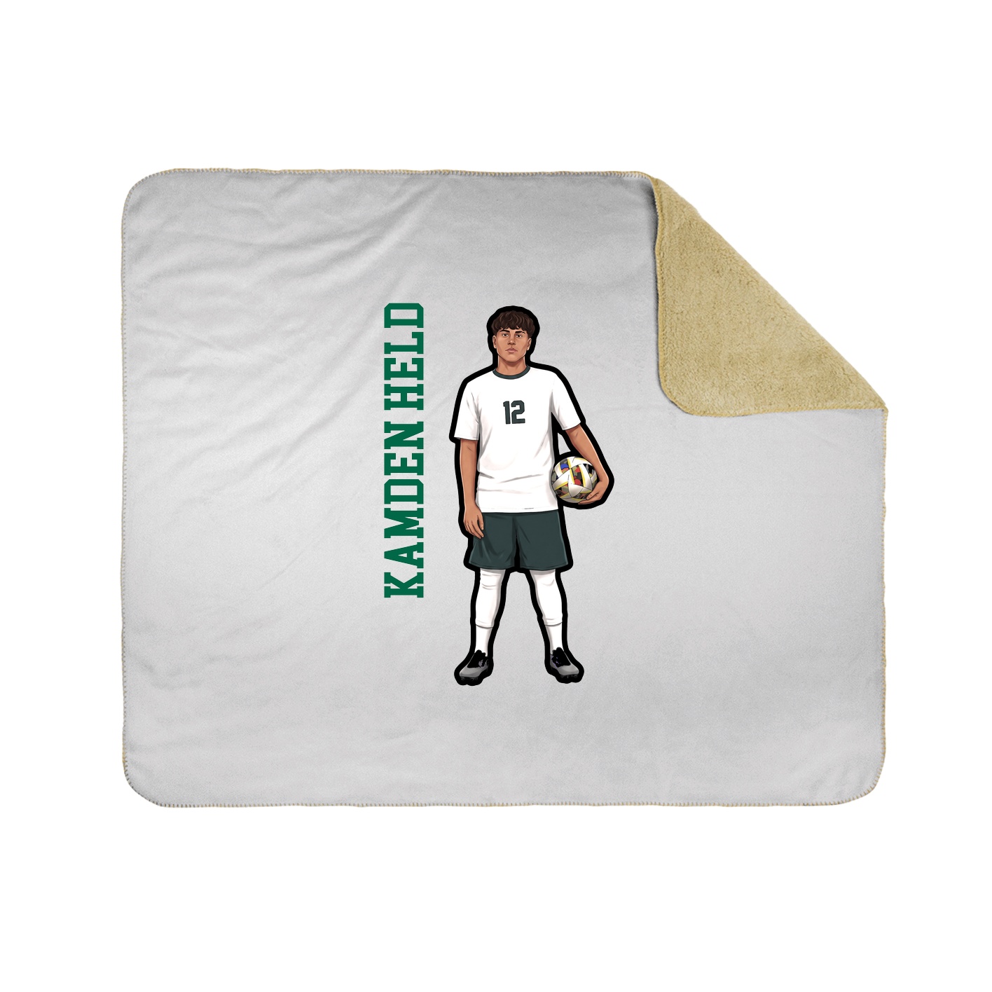 Throw Blanket — Name Vertical in White