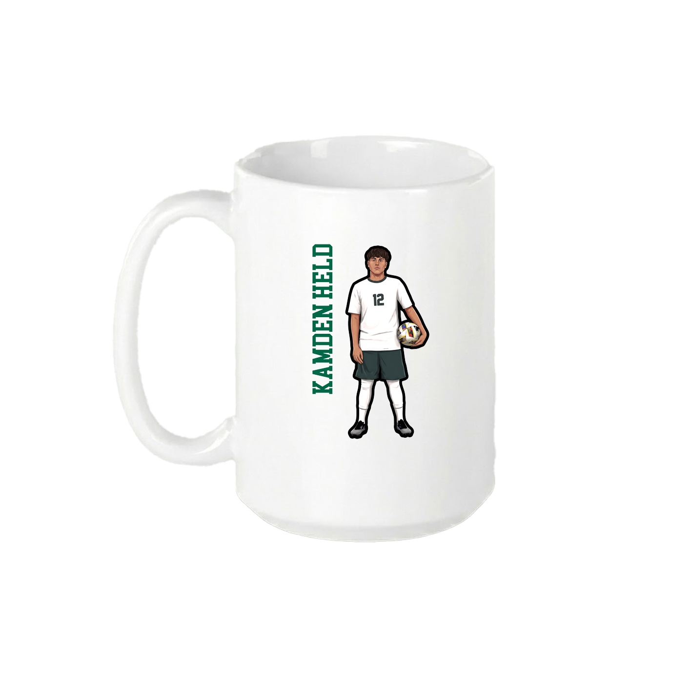 15oz Coffee Mug — Name Vertical in White