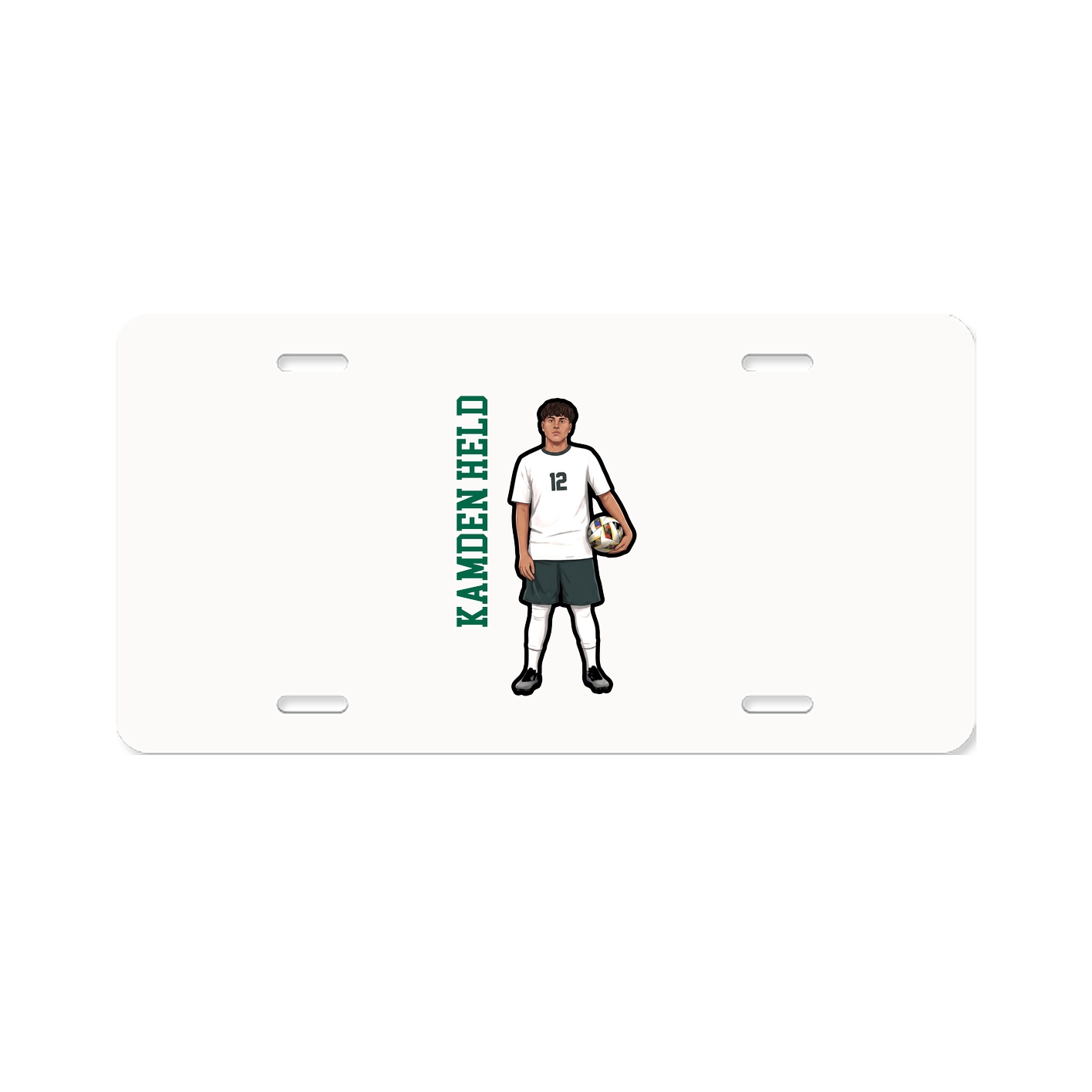 License Plate — Name Vertical in Classic