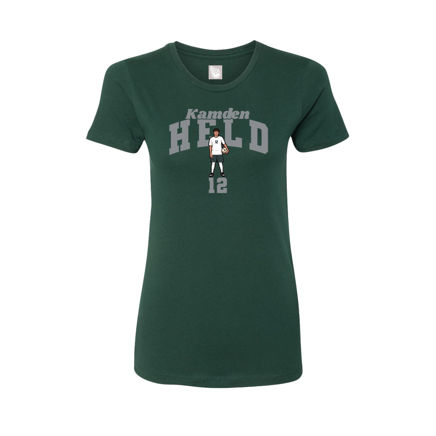 Fitted Women's Tee — Signature Arch in Green