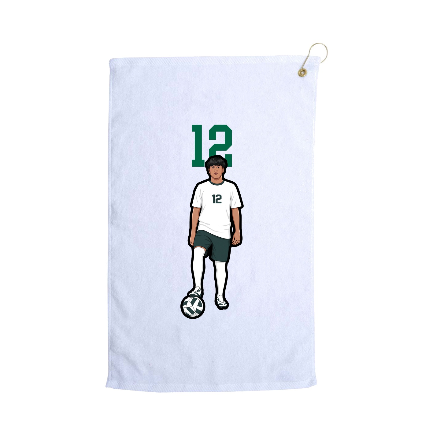 Golf Towel — Number Top in White