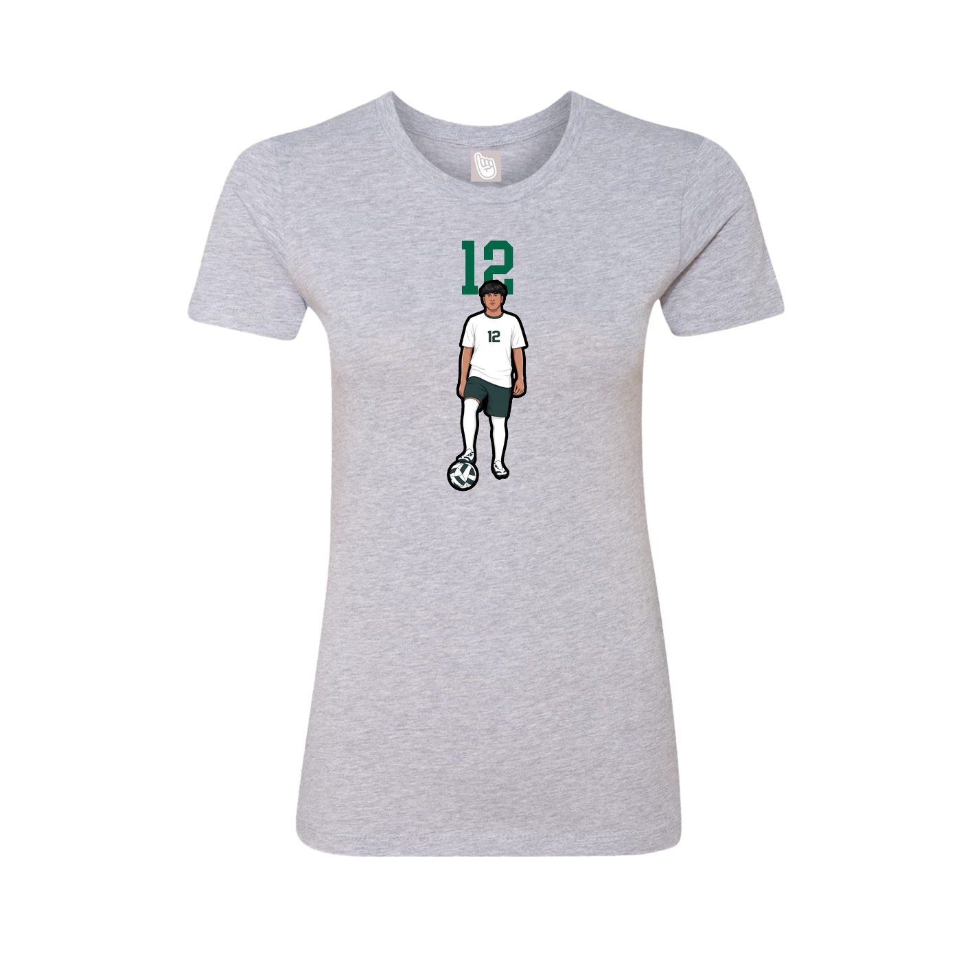Fitted Women's Tee — Number Top in Grey