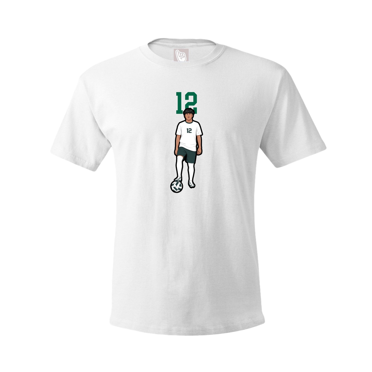 Youth Tee — Number Top in White