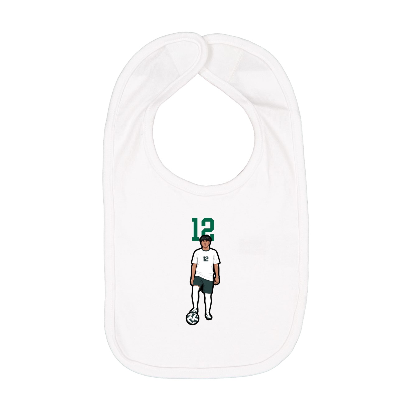 Infant Bib — Number Top in White