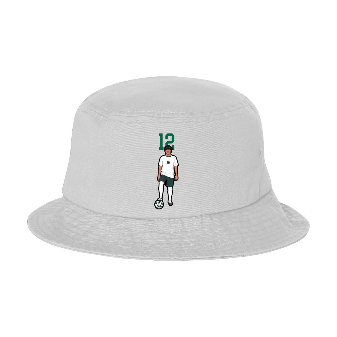 Bucket Cap — Number Top in White