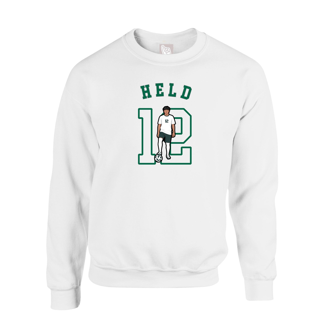 Fleece Crew — Shirsey Arch in White