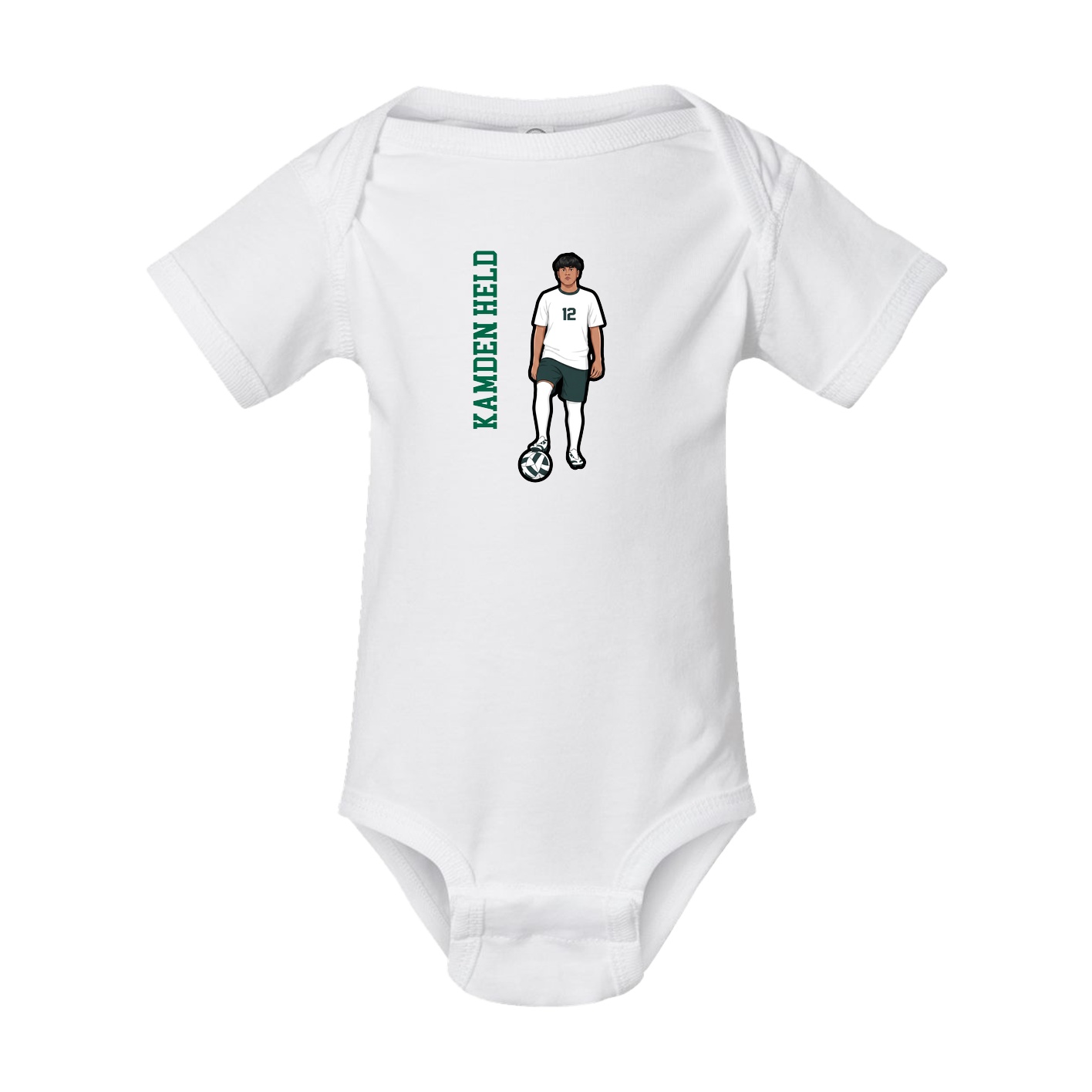 Baby Onesie — Name Vertical in White