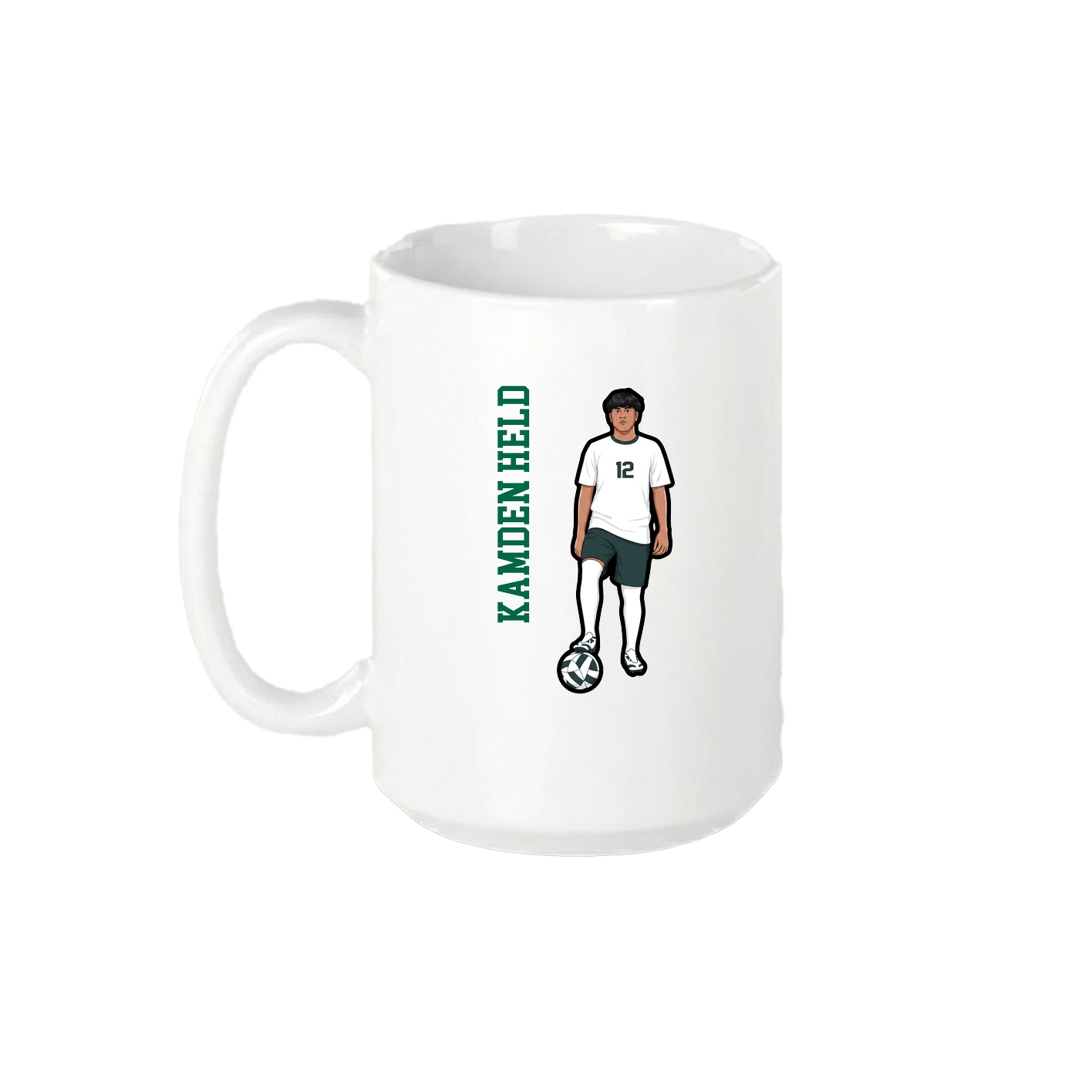 15oz Coffee Mug — Name Vertical in White