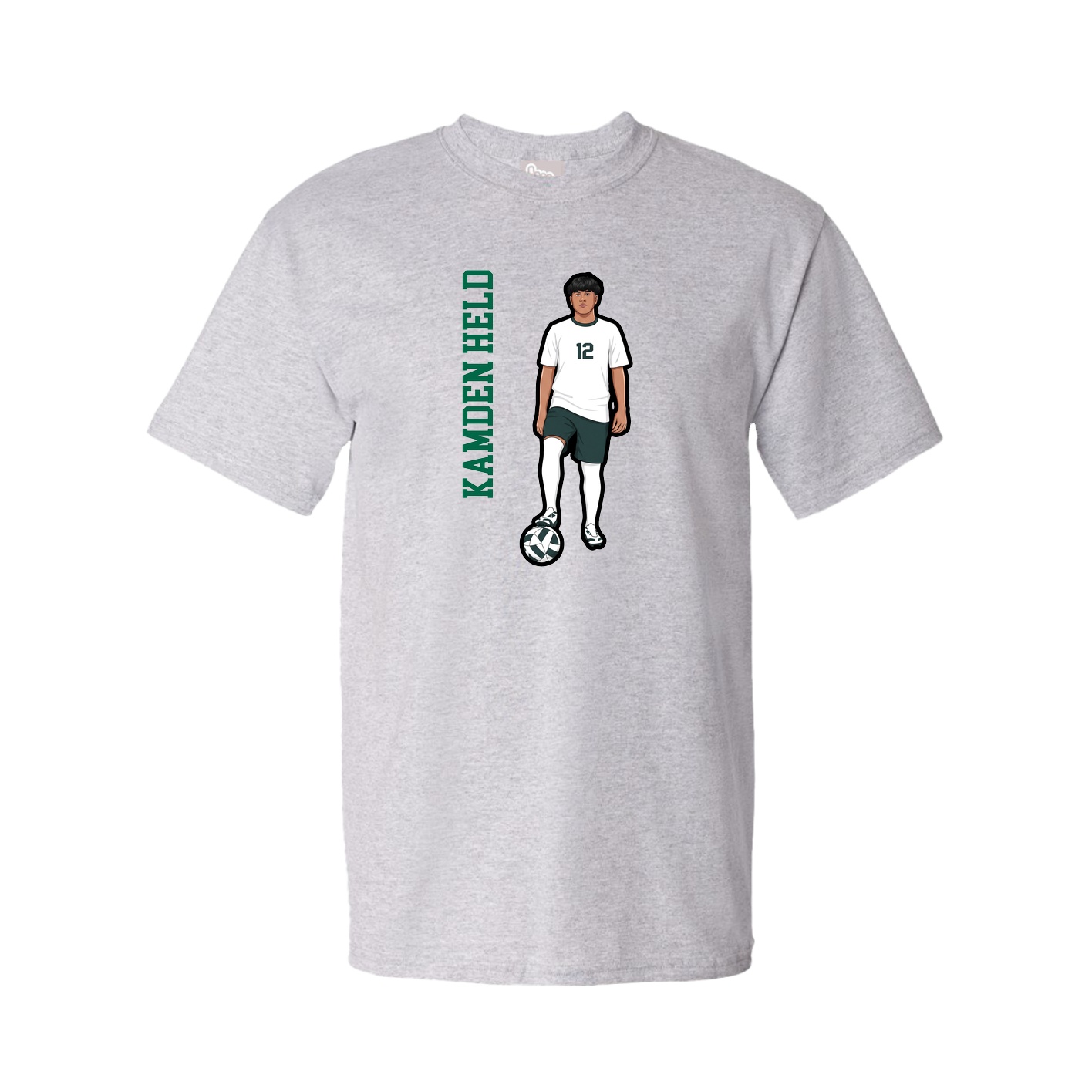 Tee — Name Vertical in Grey