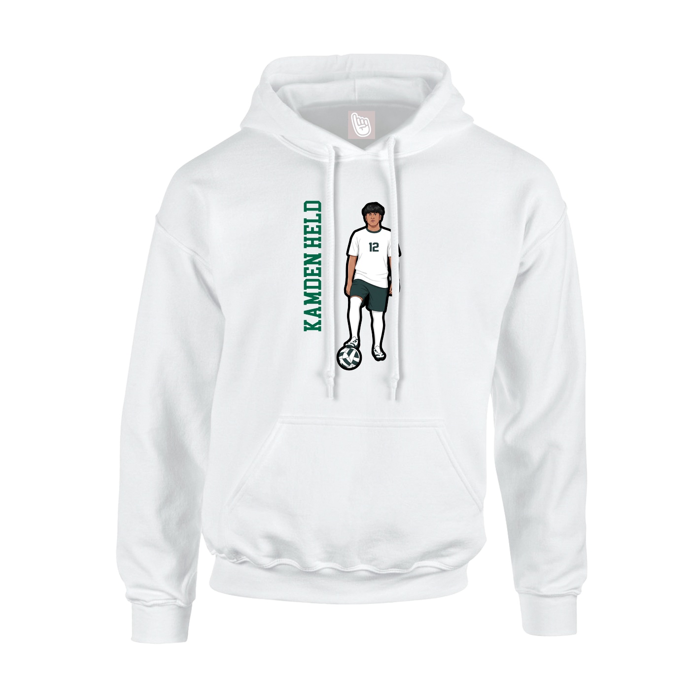 Hoodie — Name Vertical in White