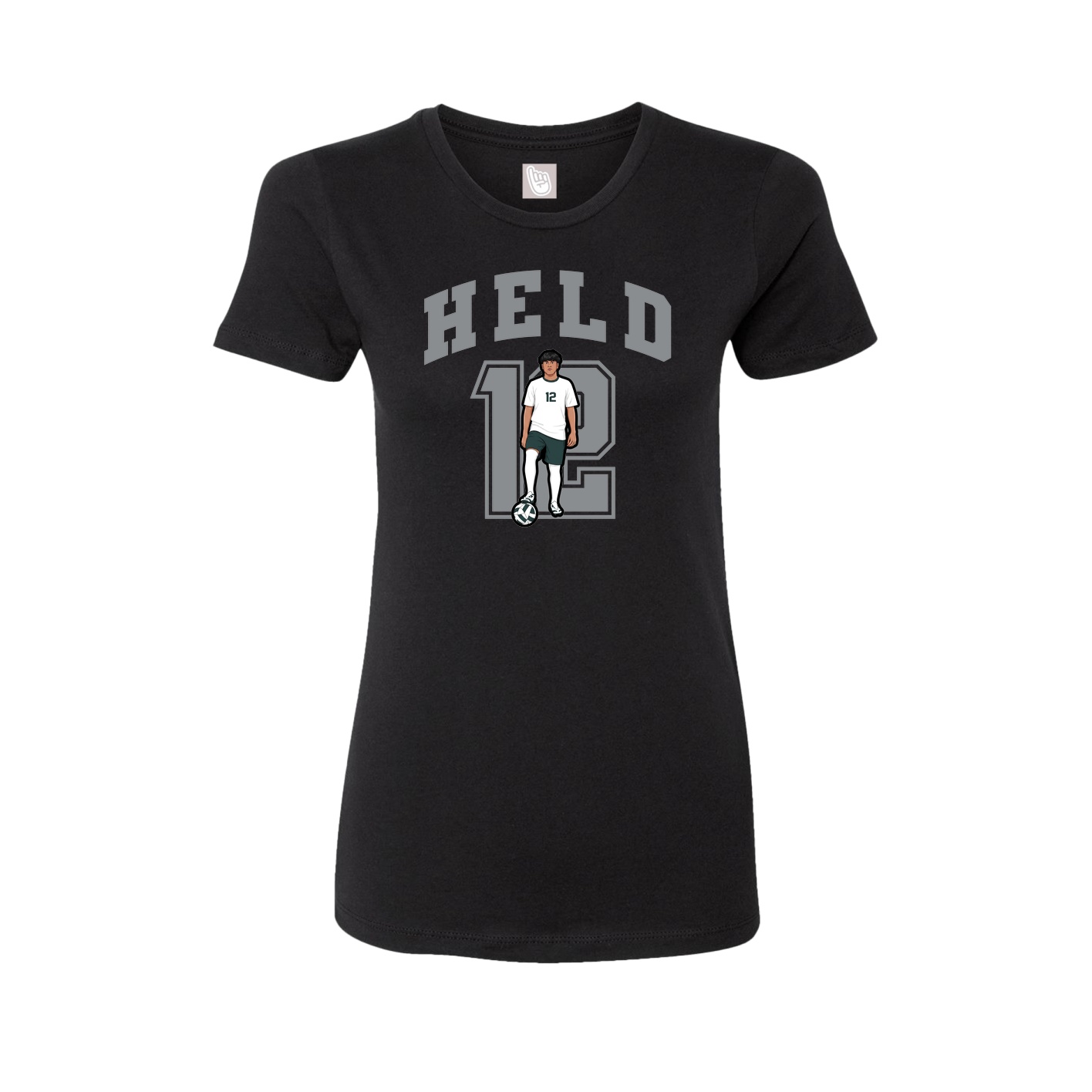 Fitted Women's Tee — Number in Black