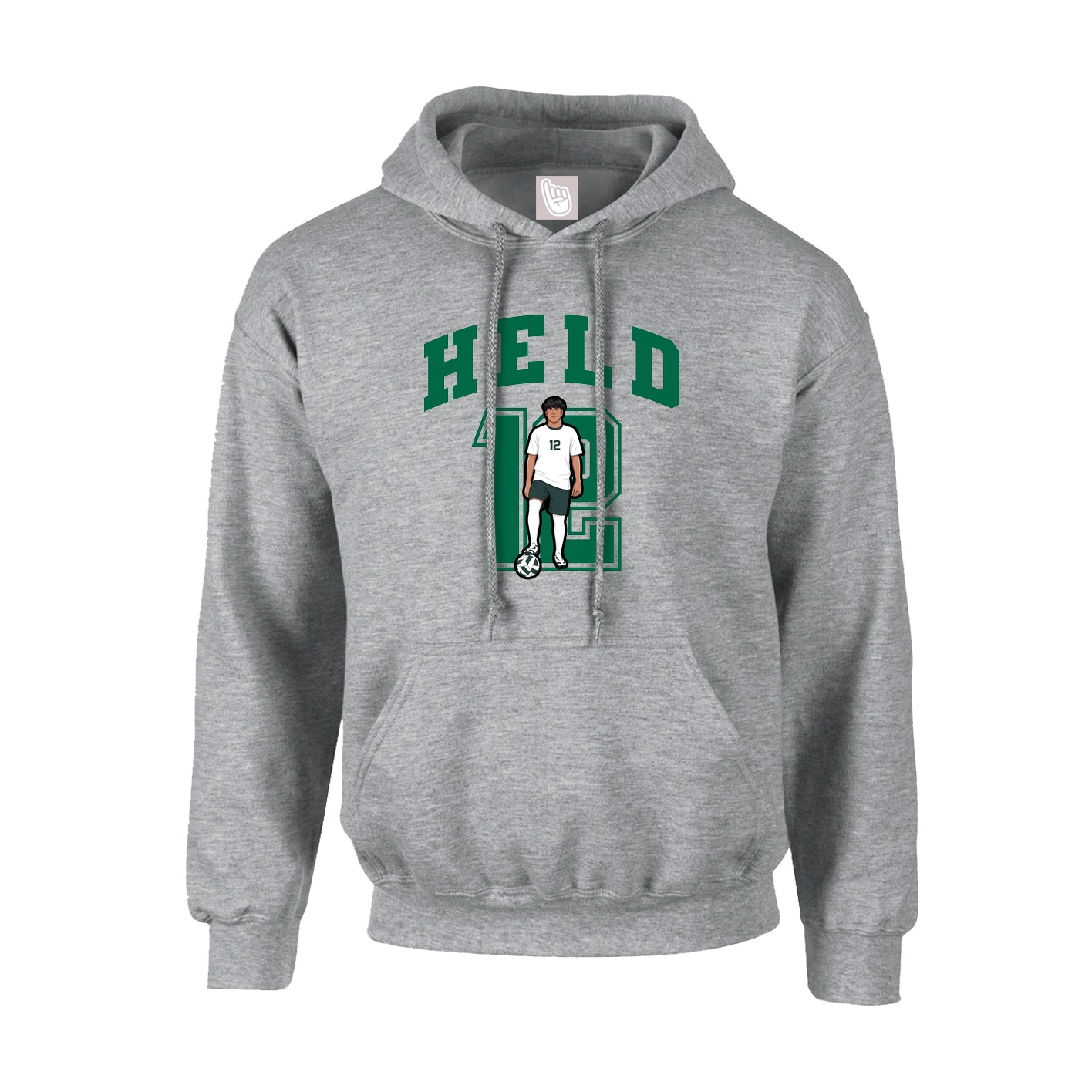 Hoodie — Number in Grey