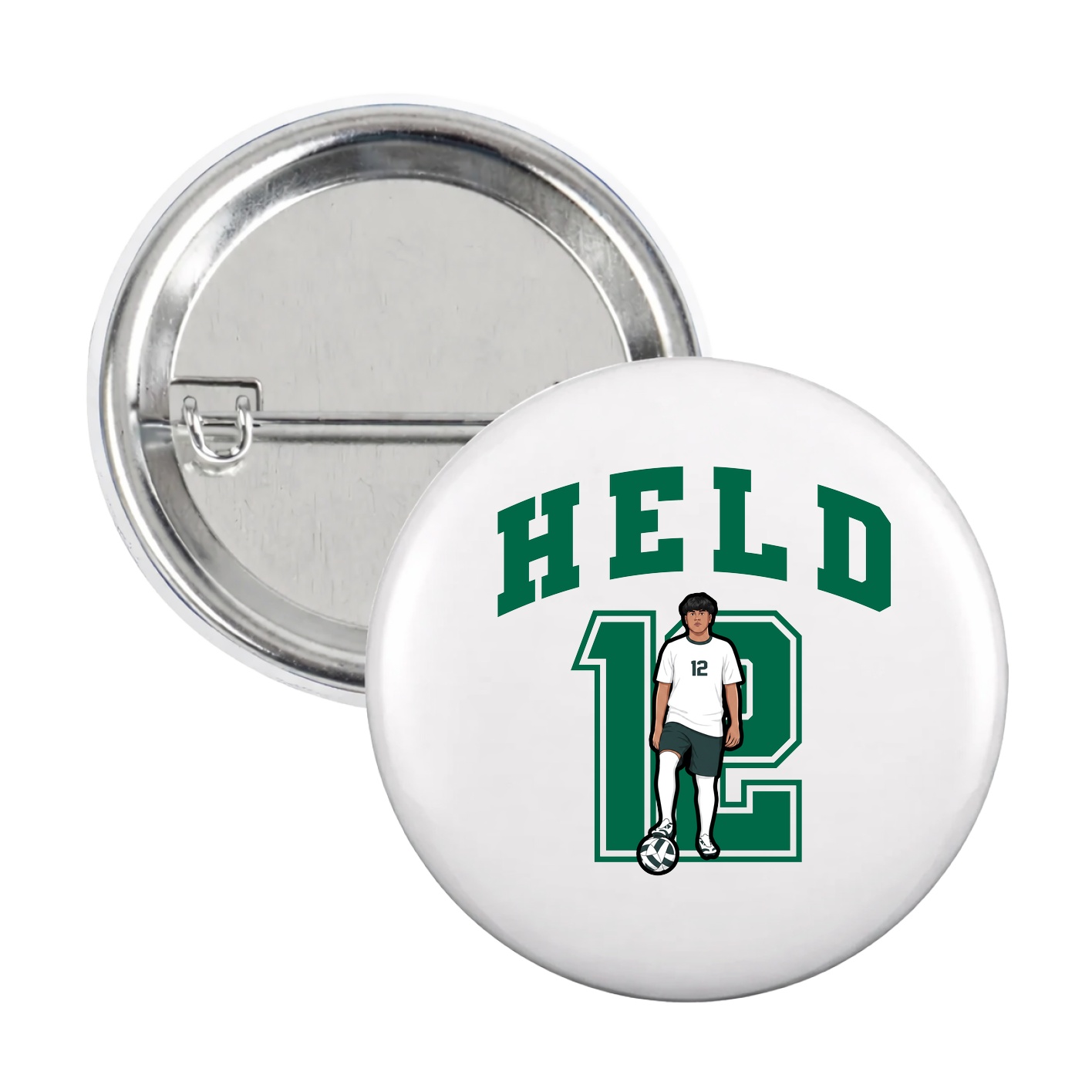 Game Day Button — Number in White