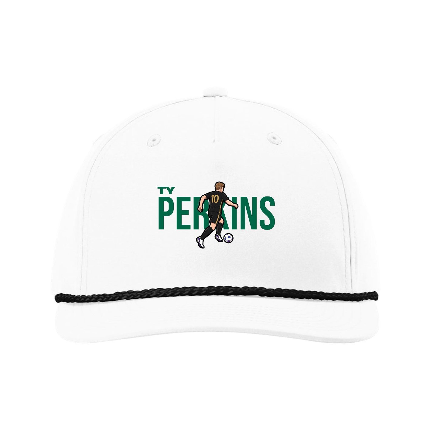 Five-Panel Classic Rope Cap — Player Name in White