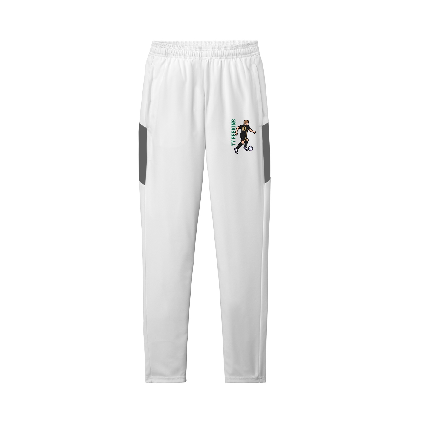 Team Travel Pant — Name Vertical in White/Grey