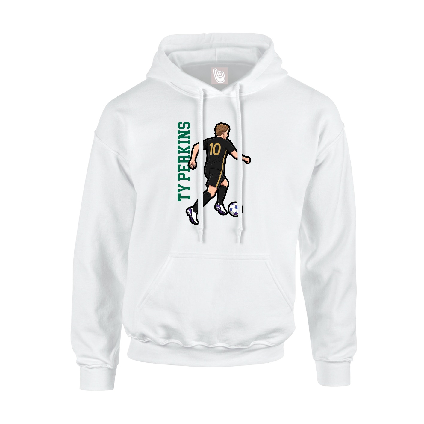 Hoodie — Name Vertical in White