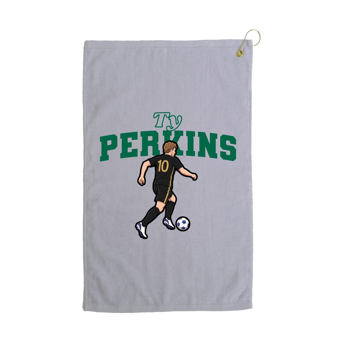 Golf Towel — Name Arch in Grey