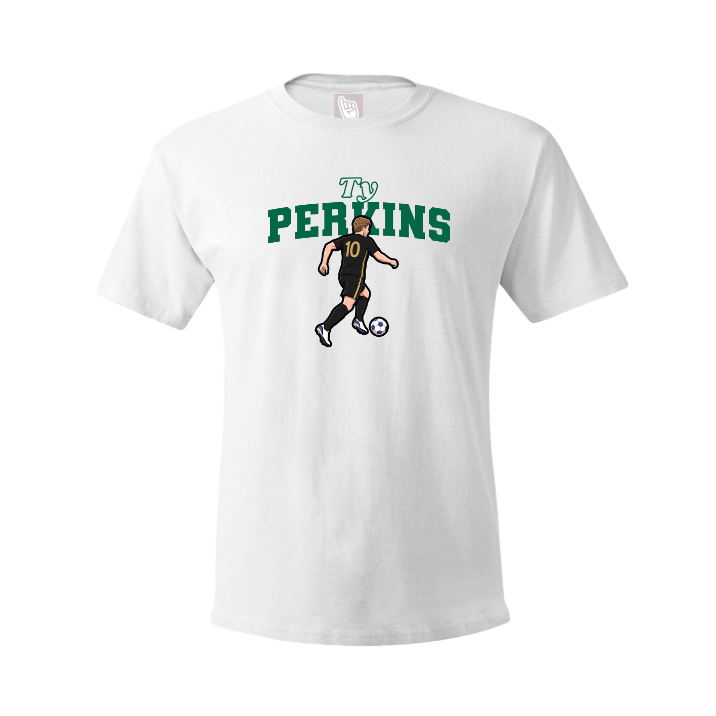 Youth Tee — Name Arch in White