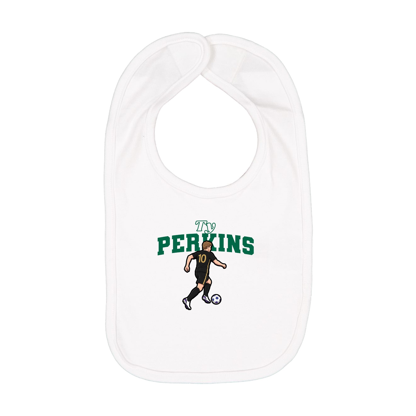Infant Bib — Name Arch in White