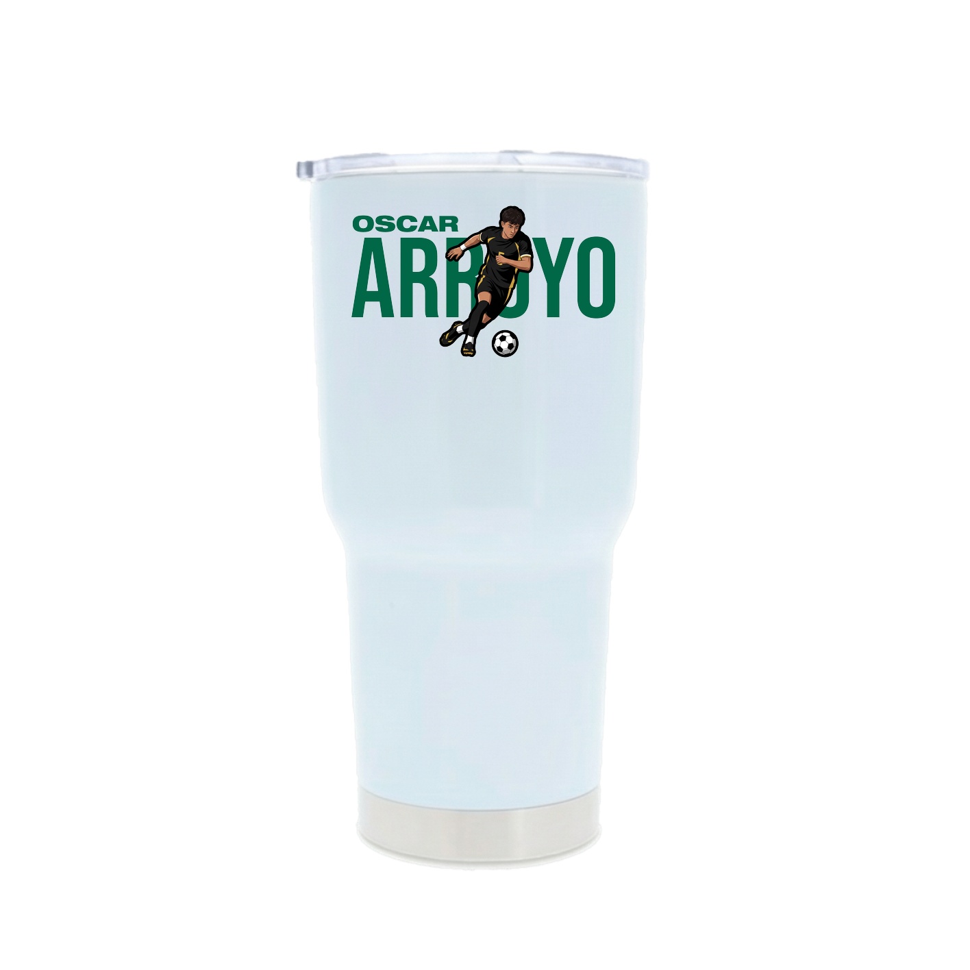 30oz Stainless Steel Tumbler — Player Name in White