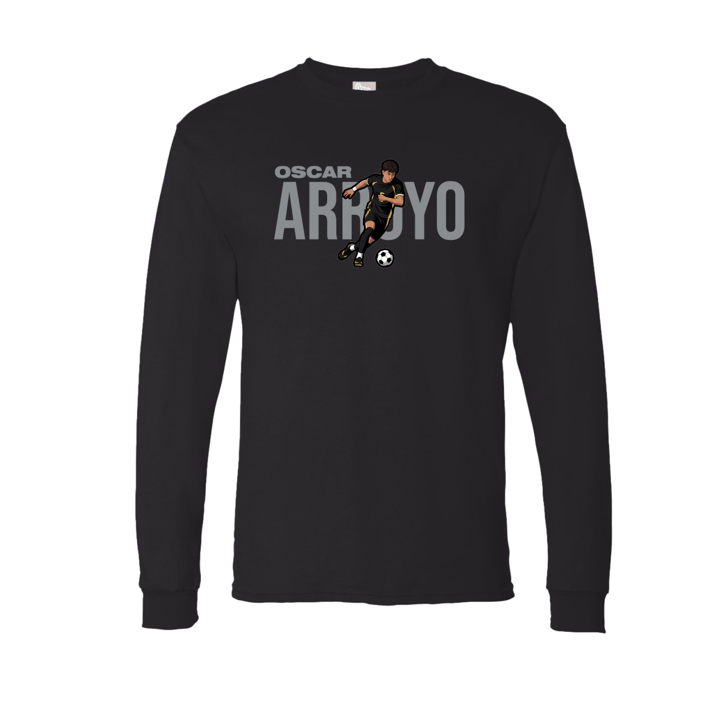 Long Sleeve Tee — Player Name in Black