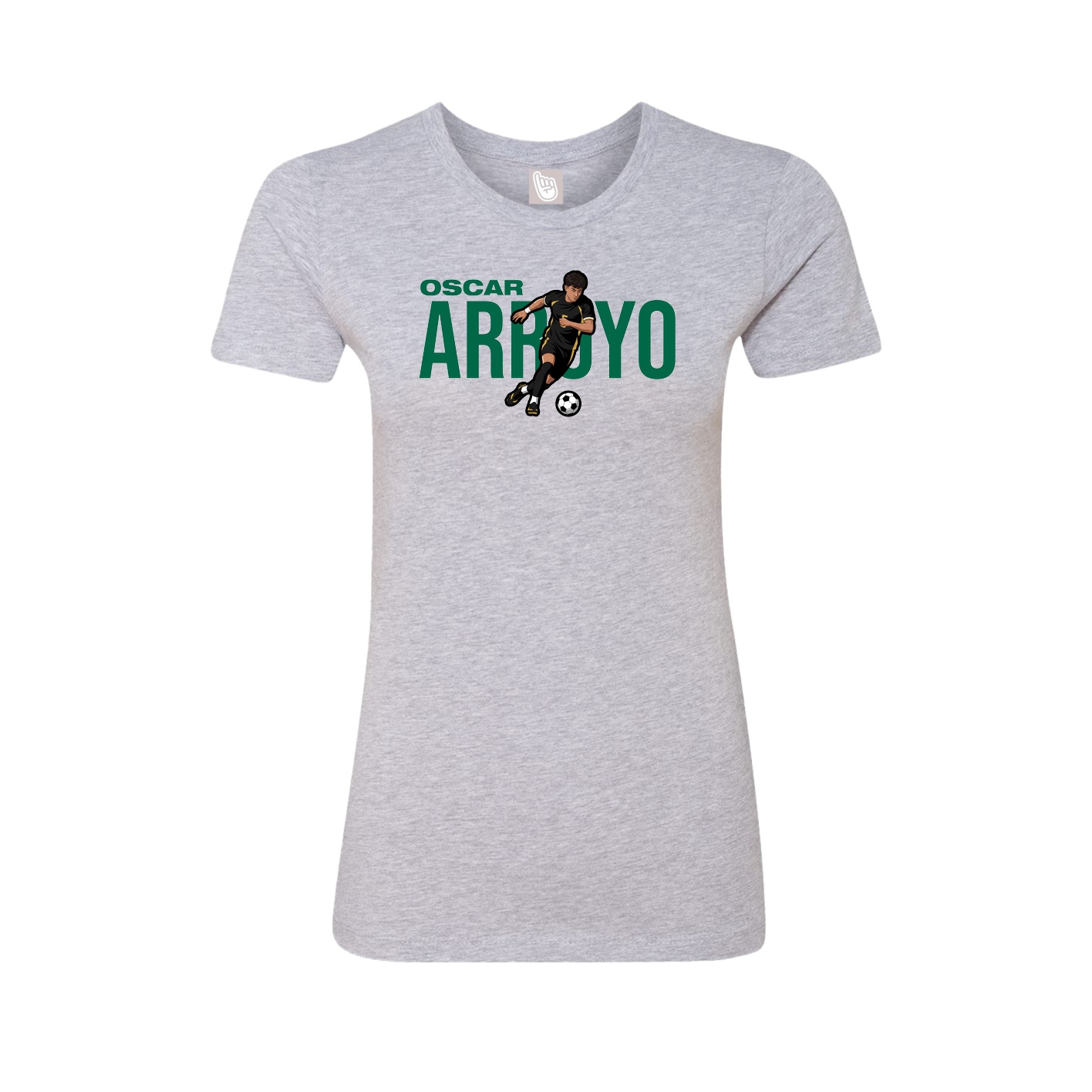 Fitted Women's Tee — Player Name in Grey