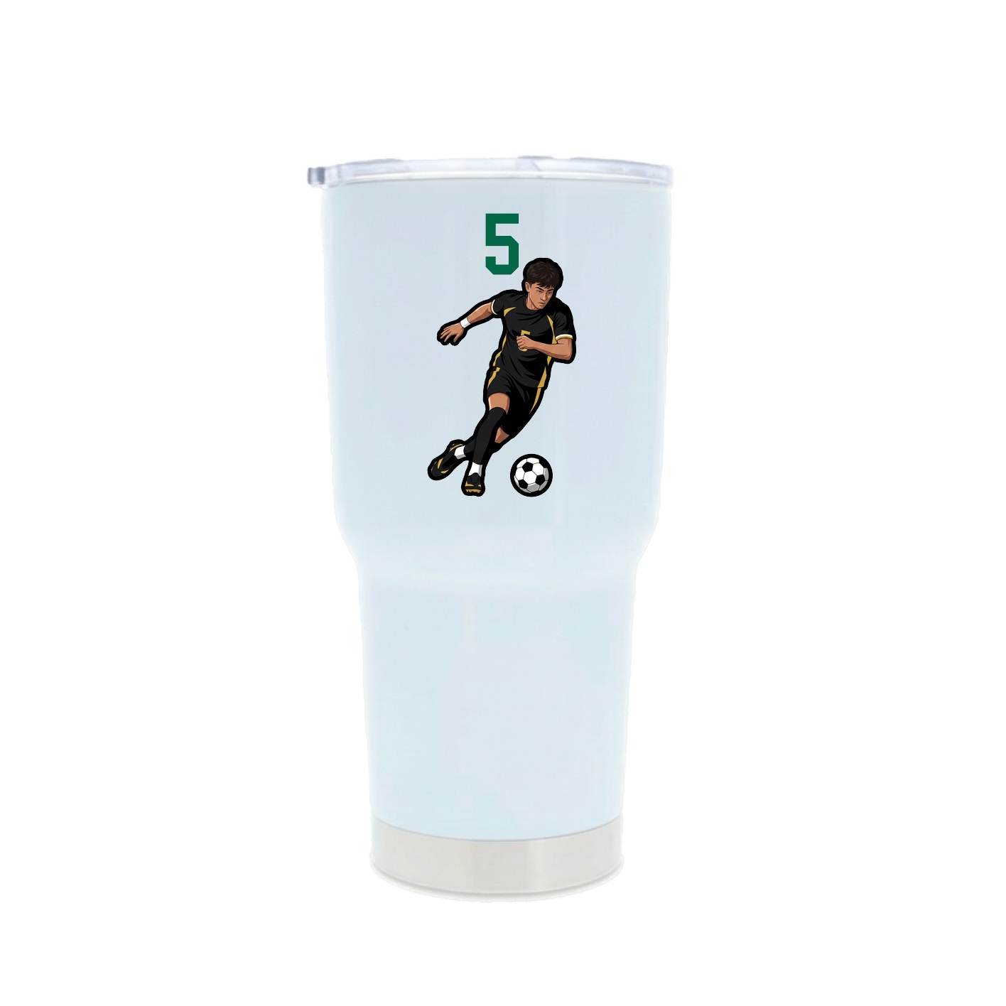 30oz Stainless Steel Tumbler — Number Top in White