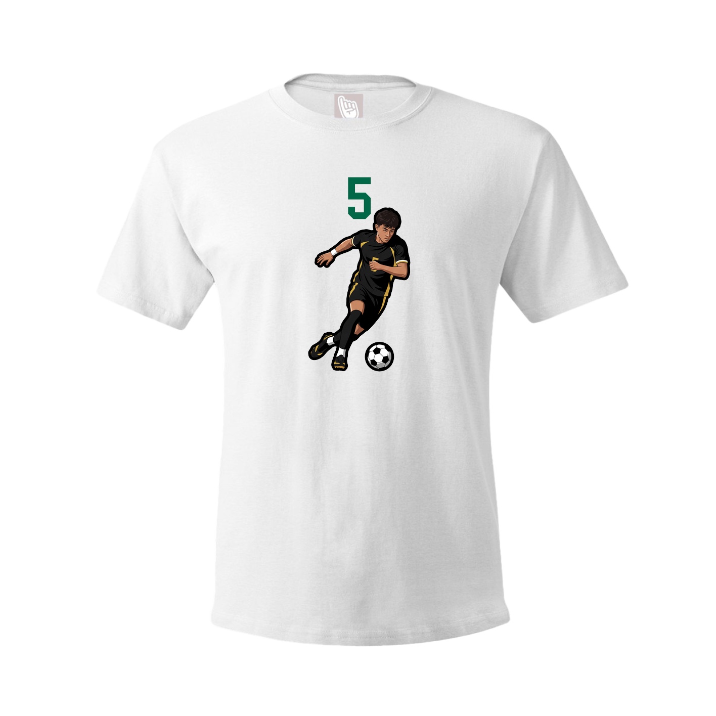 Youth Tee — Number Top in White